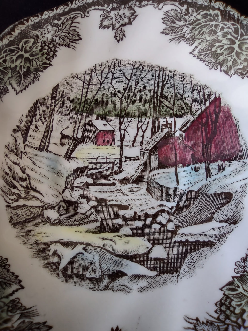 Vintage Johnson Brothers Saucer Ironstone The Friendly Village x 3 (Lot 5535)