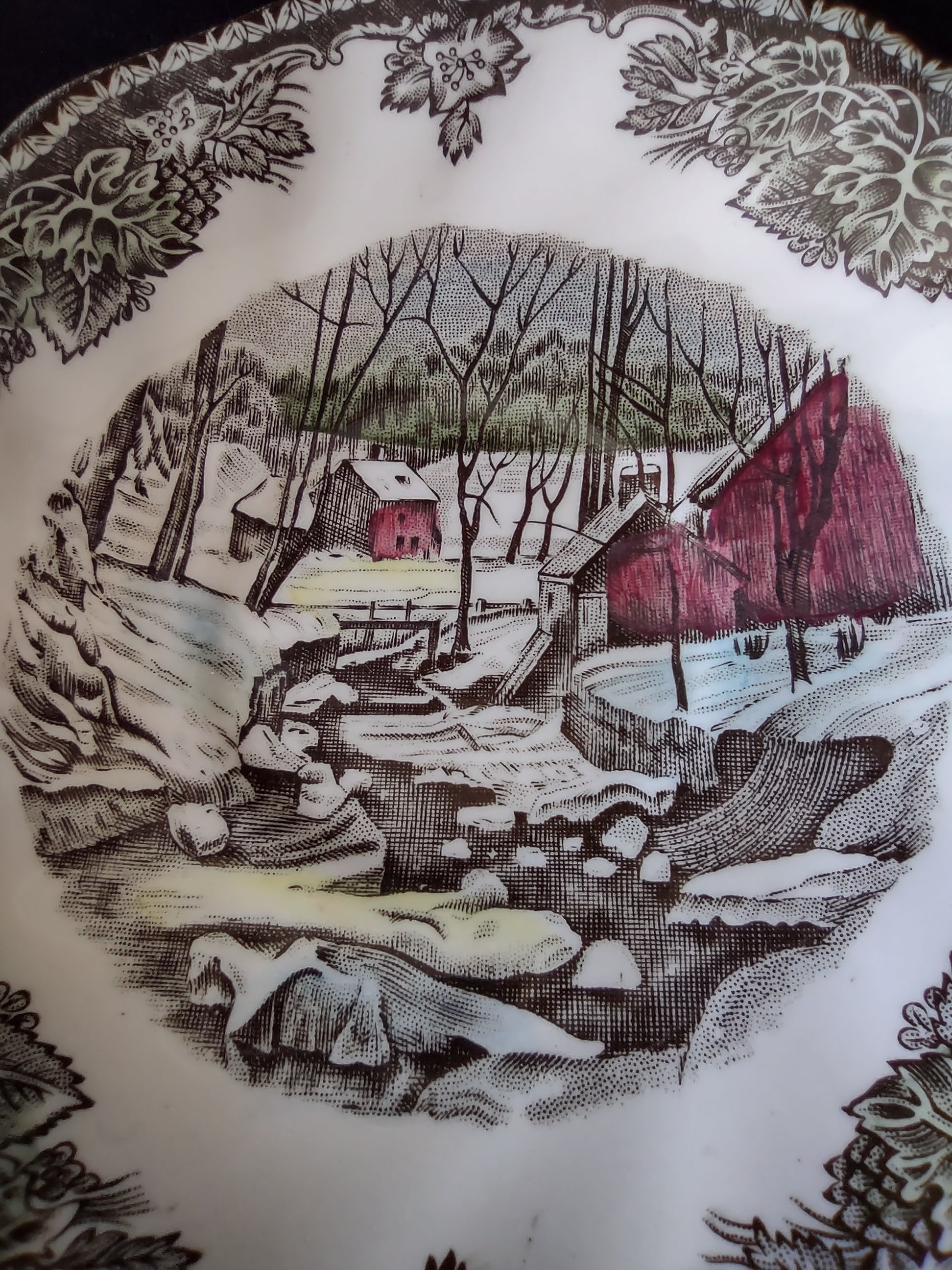 Vintage Johnson Brothers Saucer Ironstone The Friendly Village x 3 (Lot 5535)