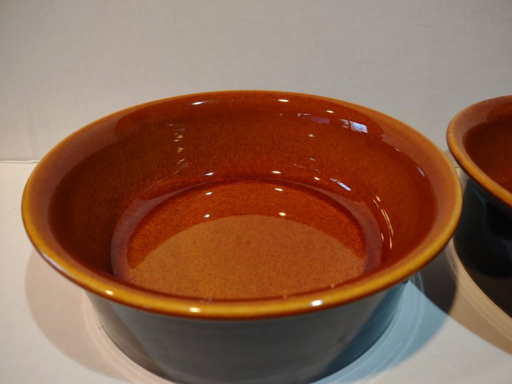 Vintage Ironstone Amber Octagon Serving Dish x 2 Made in USA 8" (lot 5002)