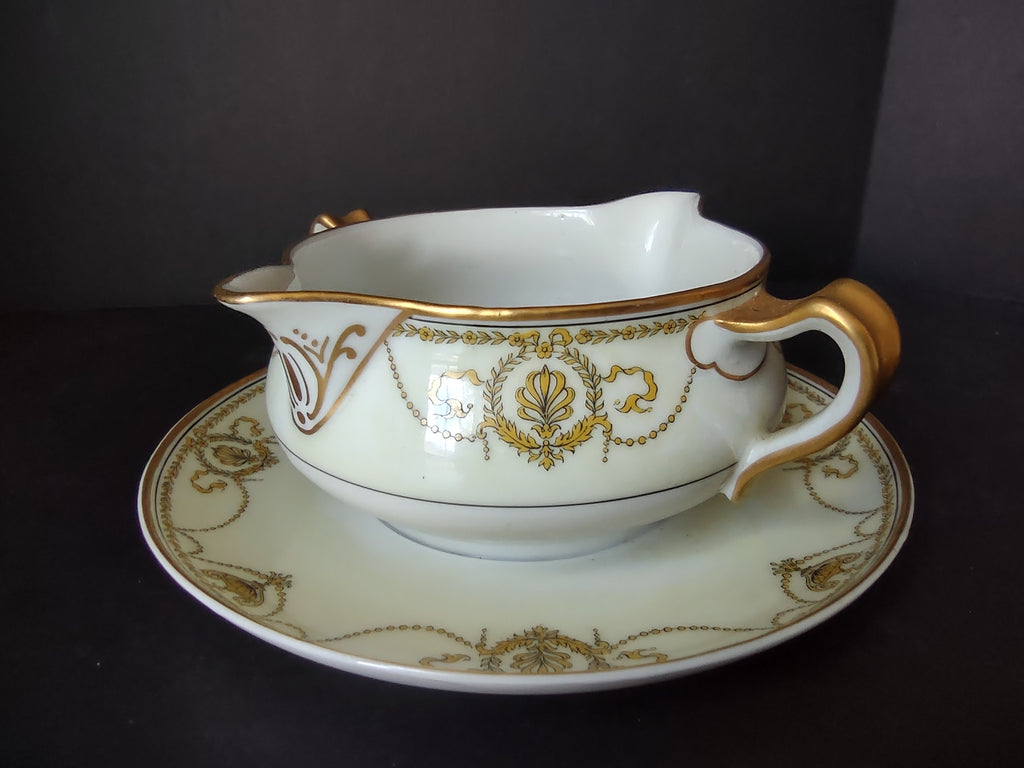 Haviland Limoges Eugenie Sauce Bowl Yellow Laurel Swag Ribbon (lot 941)
