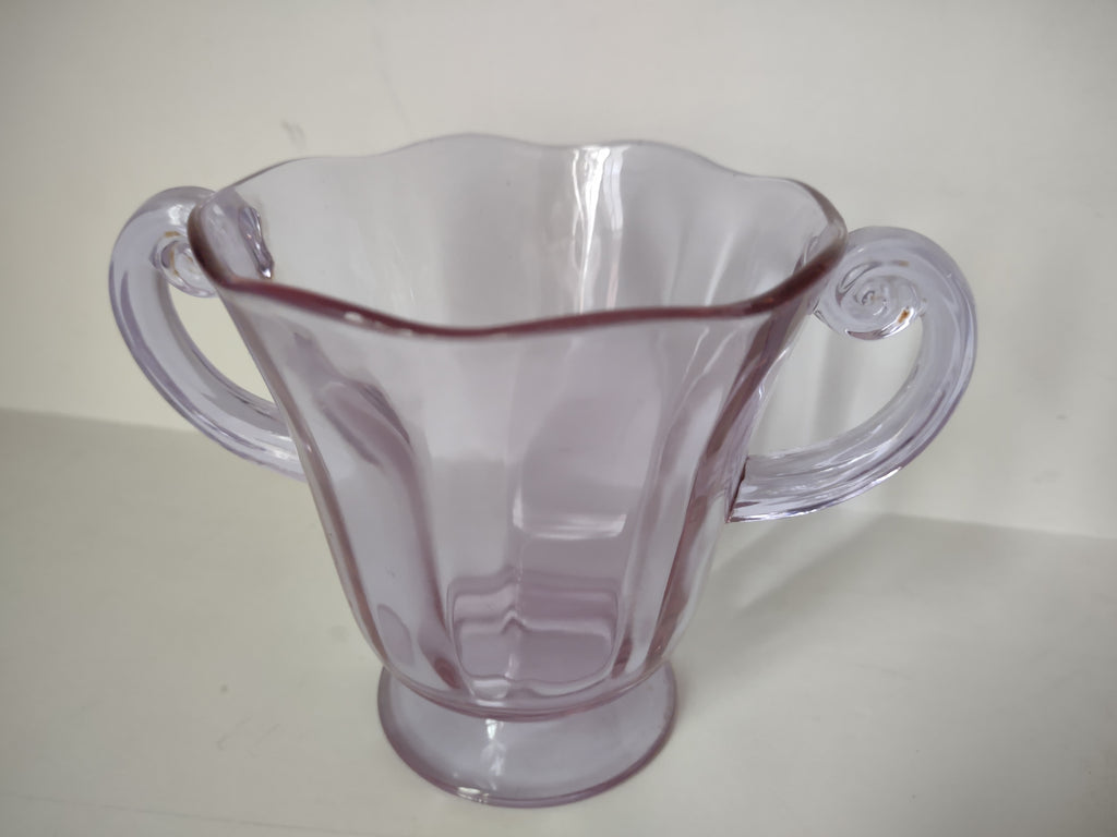 Vintage Fostoria Lafayette Purple Wisteria Glass Sugar Bowl Neodymium (lot 2734)