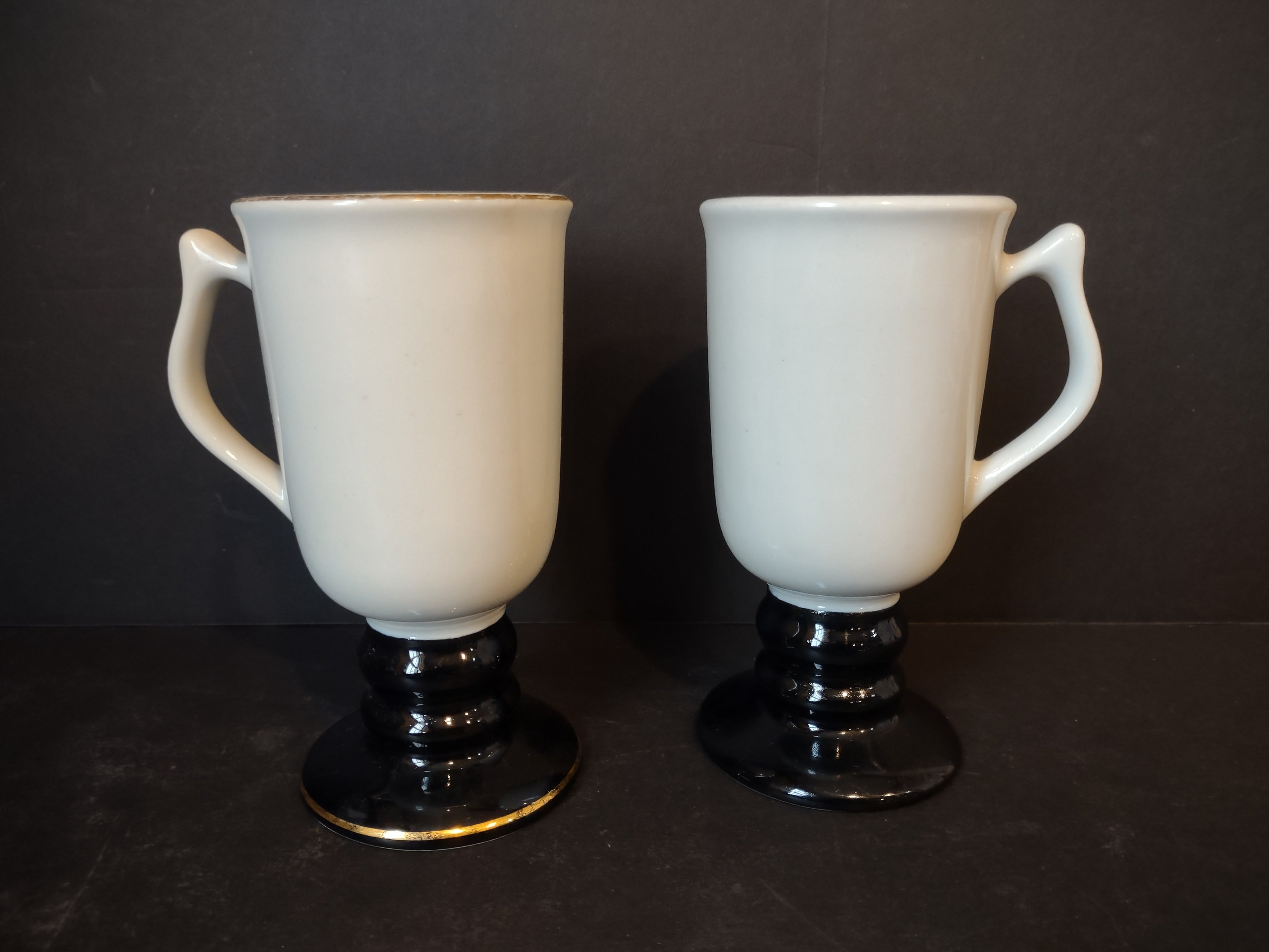 Vintage Irish Coffee Mug x 2 USA Hall Two DIFFERENT Mugs His and Hers (lot 5424)