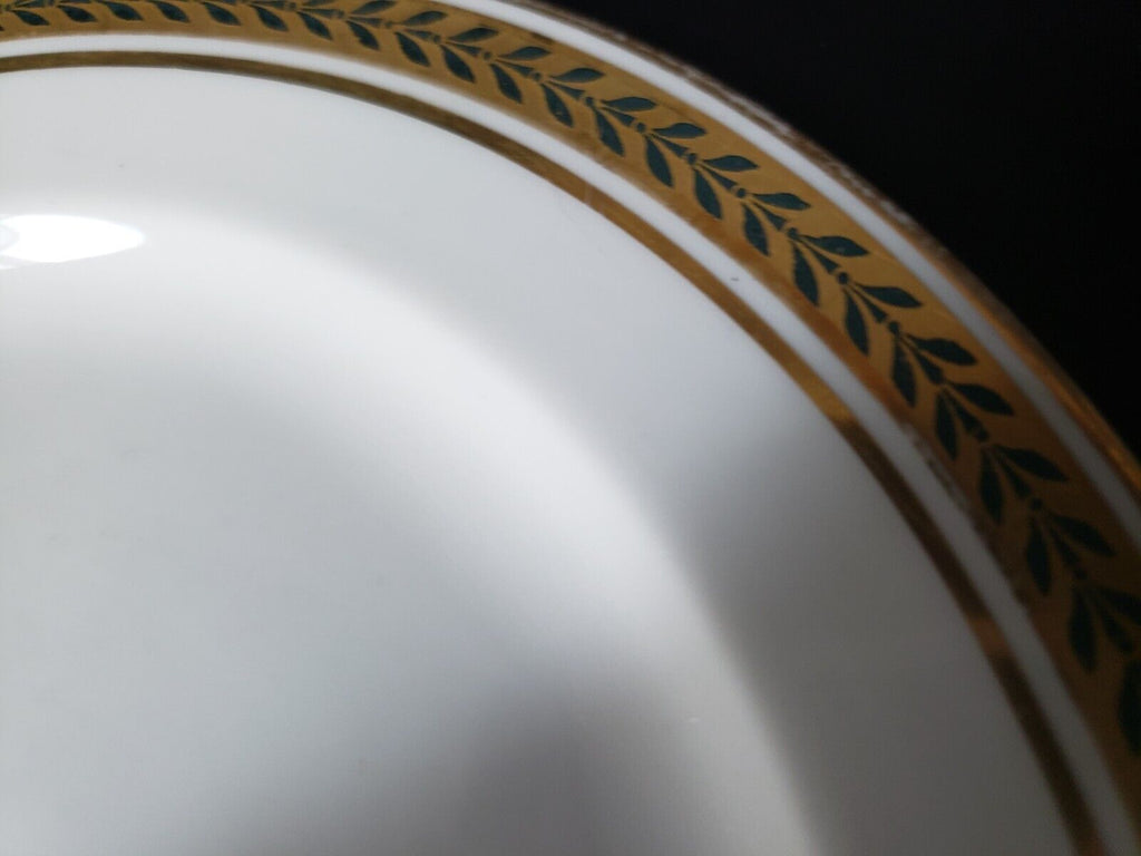 JP Limoges France Gold Trim Green Laurel Dessert Plate 7-1/2" (lot 599)