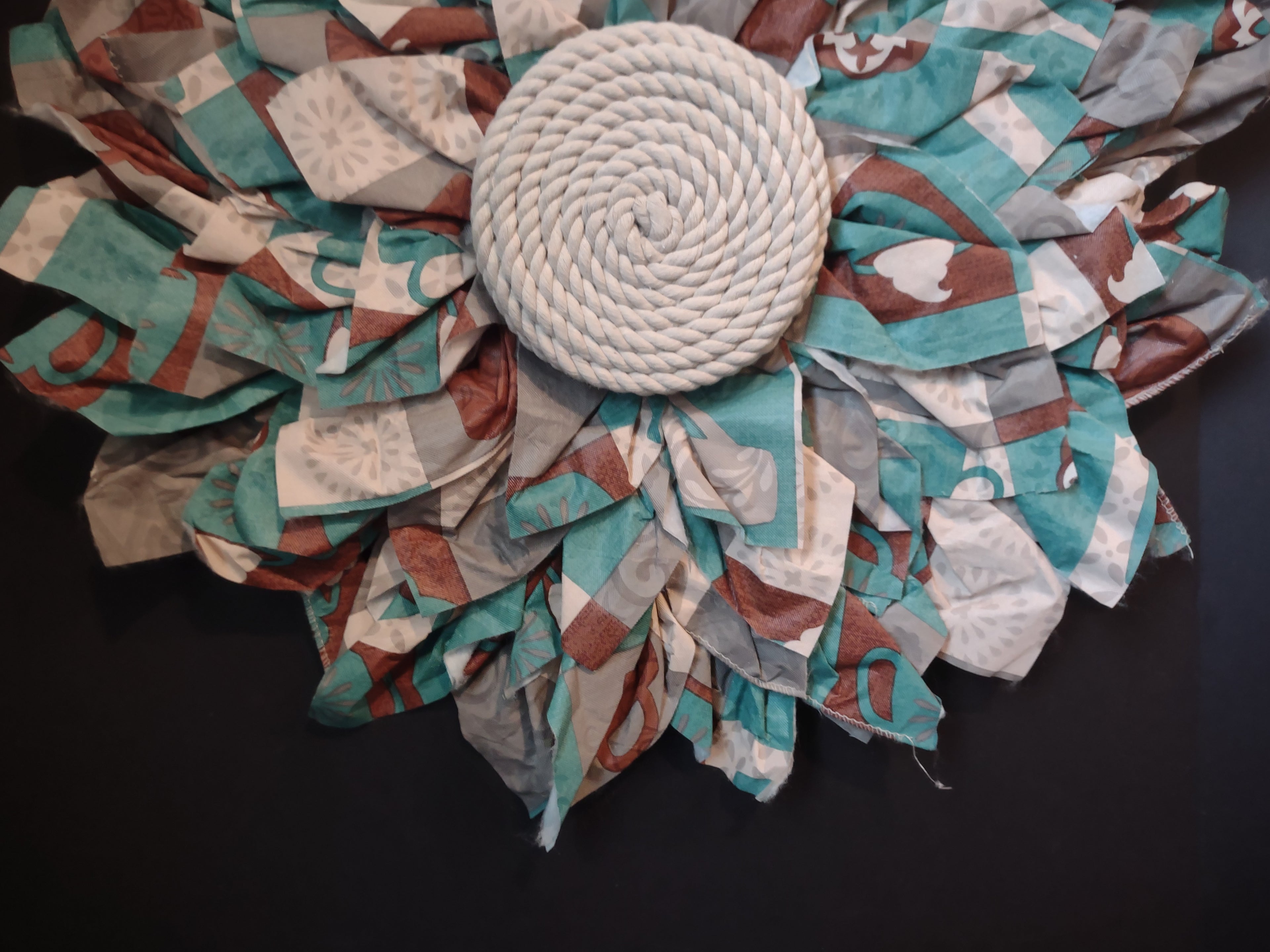 Front Door Wreath Spring Turquoise Brown Decor (lot 1366)