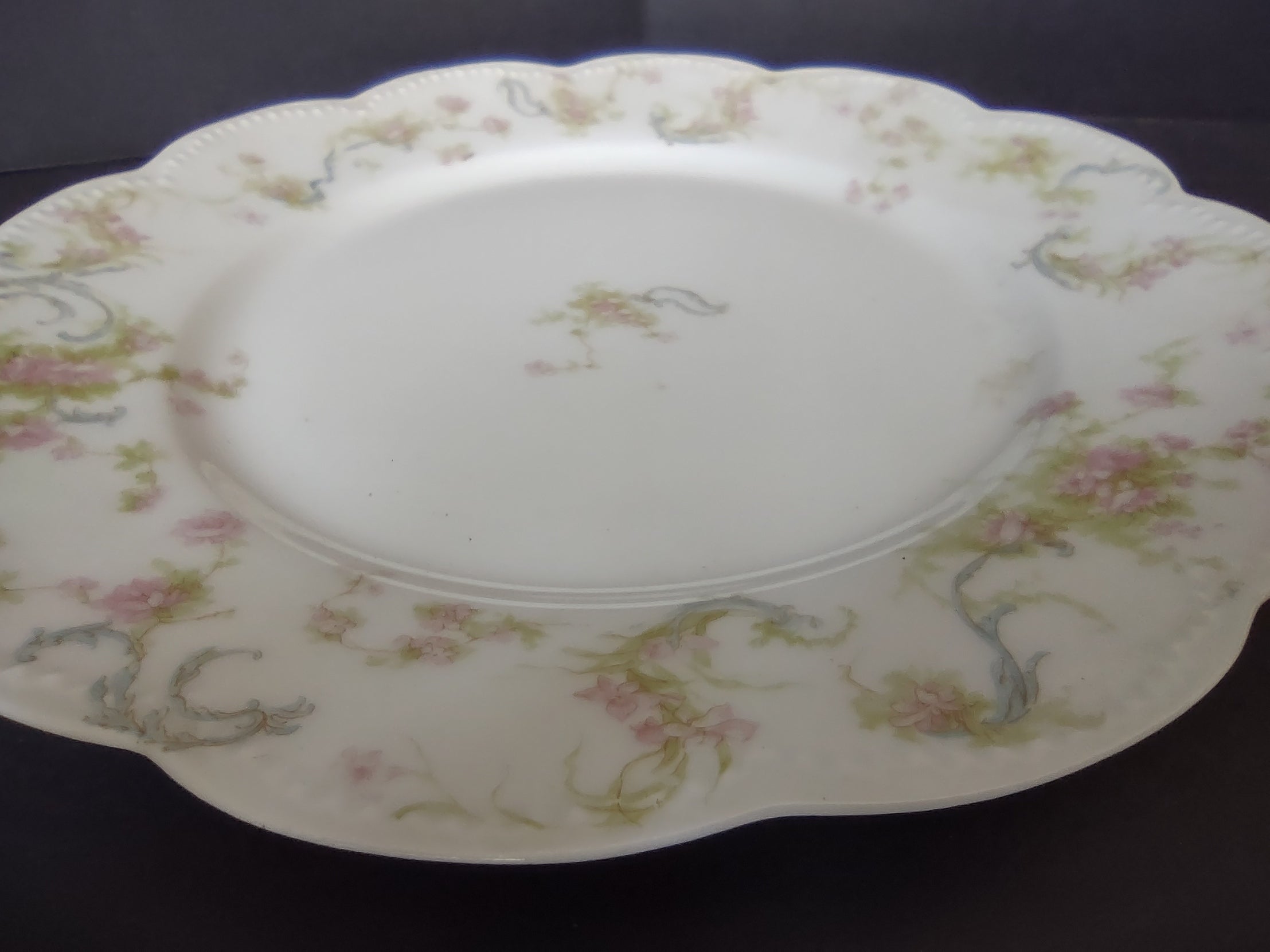 Haviland Limoges 2 x Luncheon Plate Princess Blue Swags (lot 827)