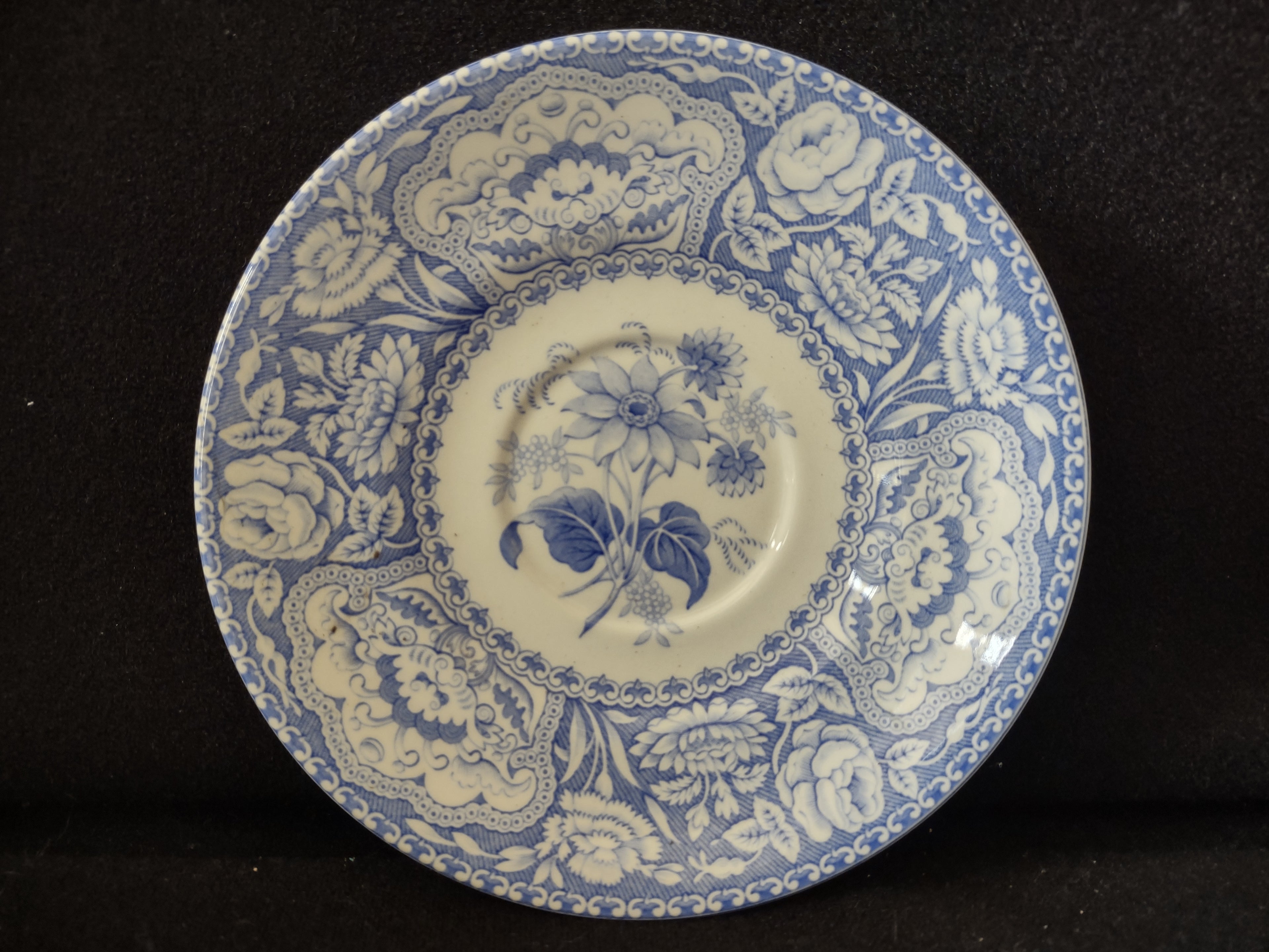 Spode Blue & White Room Teacup Floral Vintage English Transferware (lot 5846)