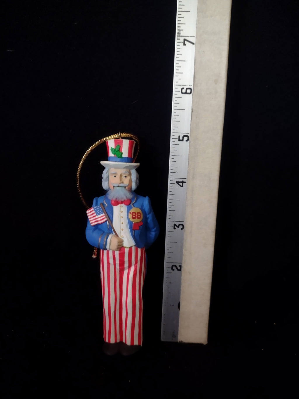 Vintage Christmas Hallmark 1988 Uncle Sam Nutcracker Ornament (Lot 4637)