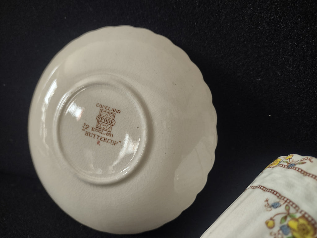 Vintage Spode Buttercup Demitasse Cup Saucer English Ironstone (lot 5745)