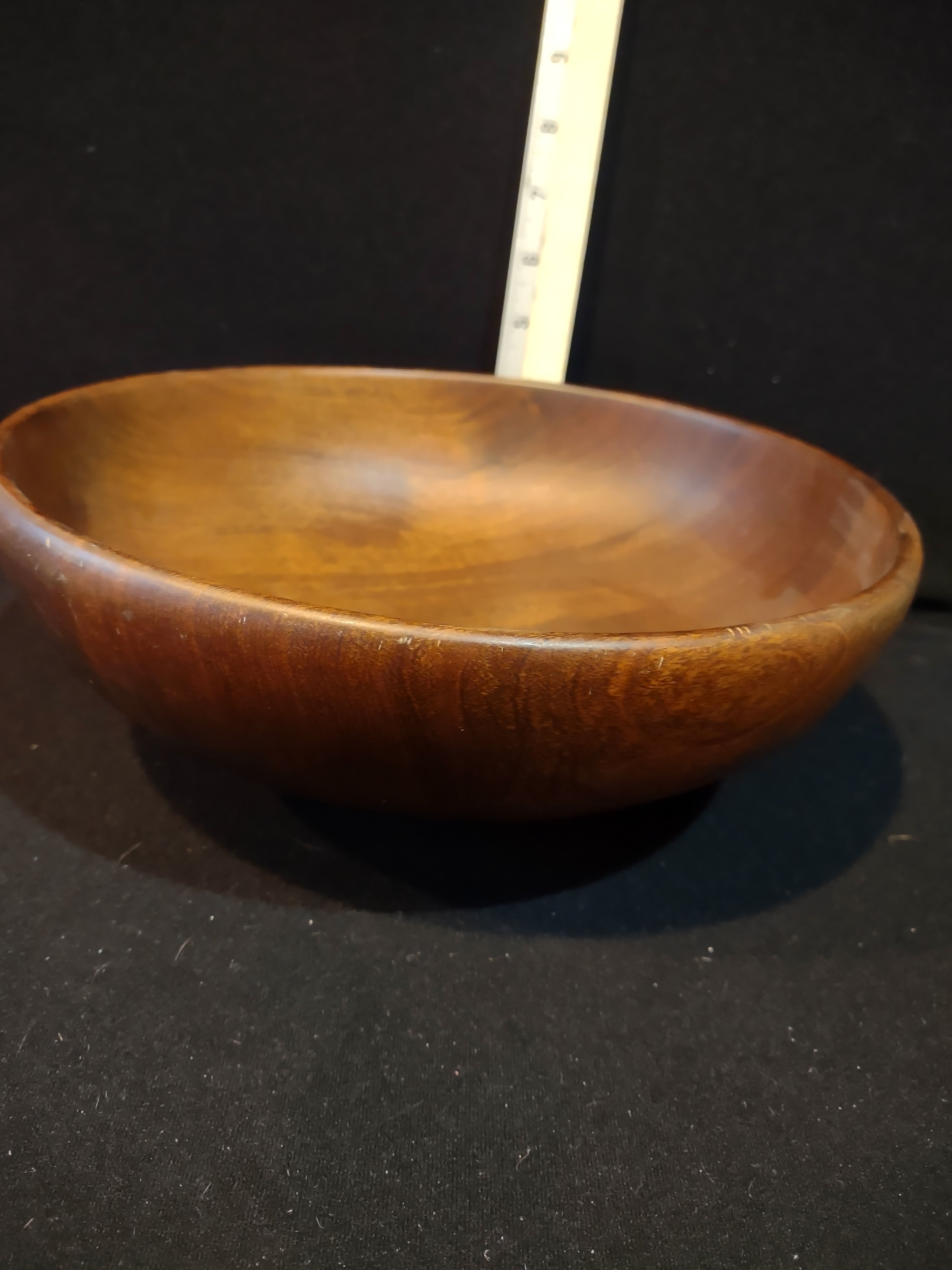 Vintage Wooden Large Salad Bowl 4 Small Bowls Serving Utensils (Lot 5231)