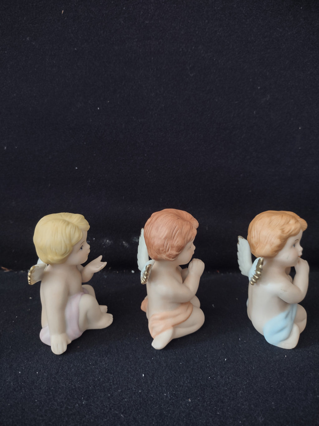 Vintage Homco Heavenly Cherub Angel Figurines Set of 3 (Lot 3947)