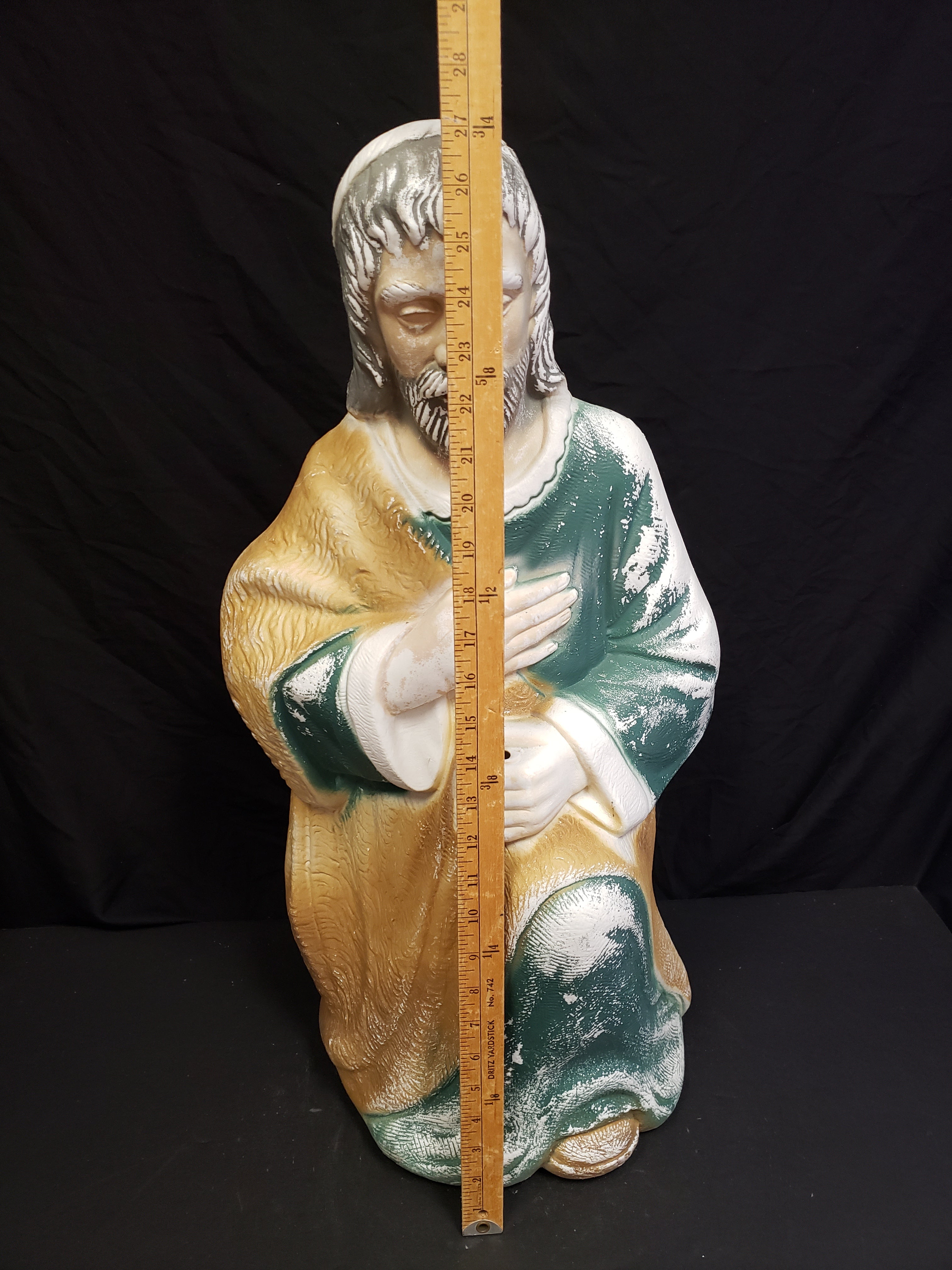 Vintage Christmas Outdoor Green Joseph NO STAFF Blow Mold 27" (lot 2259)