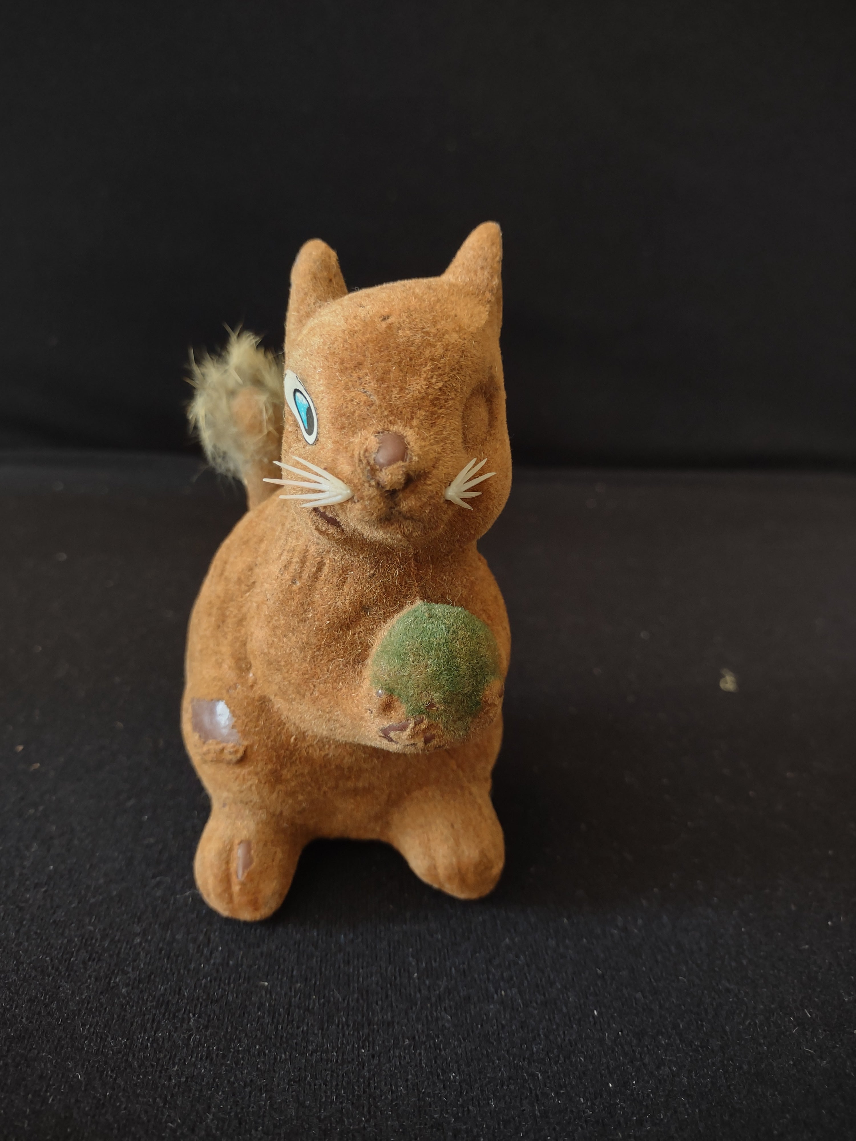 Vintage Flocked Racoon Deer Squirrel Figurines IMPERFECT (lot 3036)