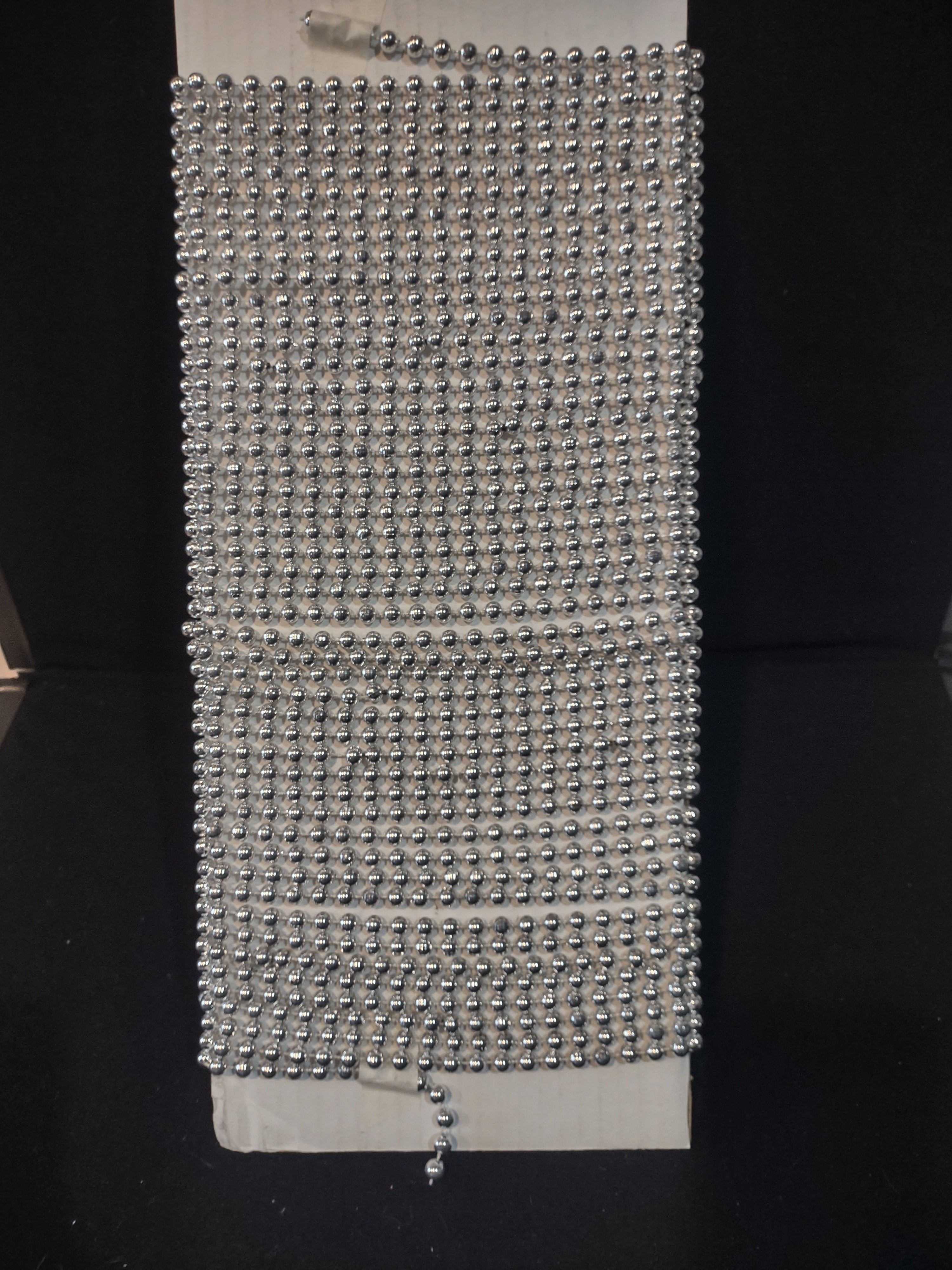 Christmas Silver Beaded Garland 64 Feet One Piece (Lot 4581)