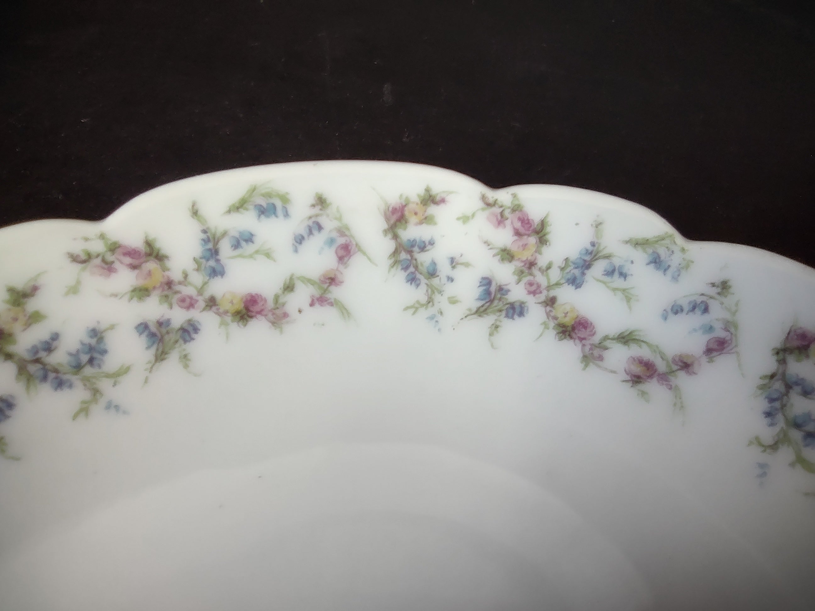 Haviland Limoges French Cottage Shabby Chic 2 x Cranberry Bowl Blue (lot 1117)