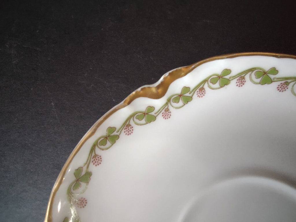 Haviland Limoges Green Gold Clover Shamrock Saucer Plate 5-1/2" (lot 610)