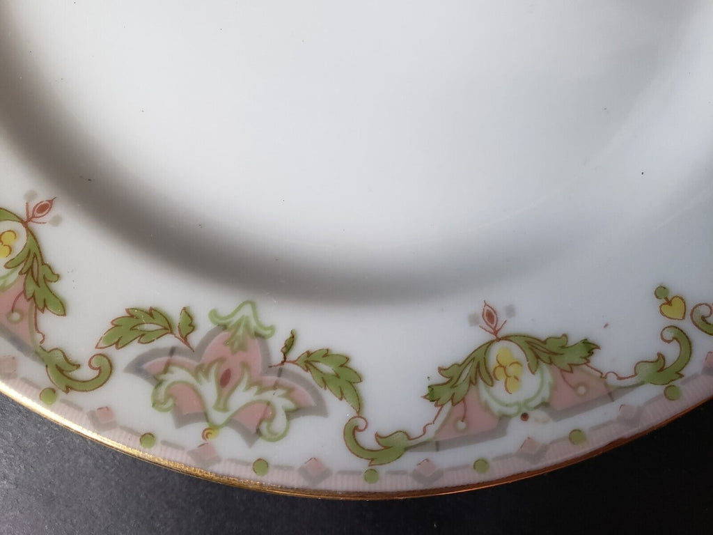 JP (Jean Pouyat) France Bread Butter Plate Pink Green Yellow (lot 620)