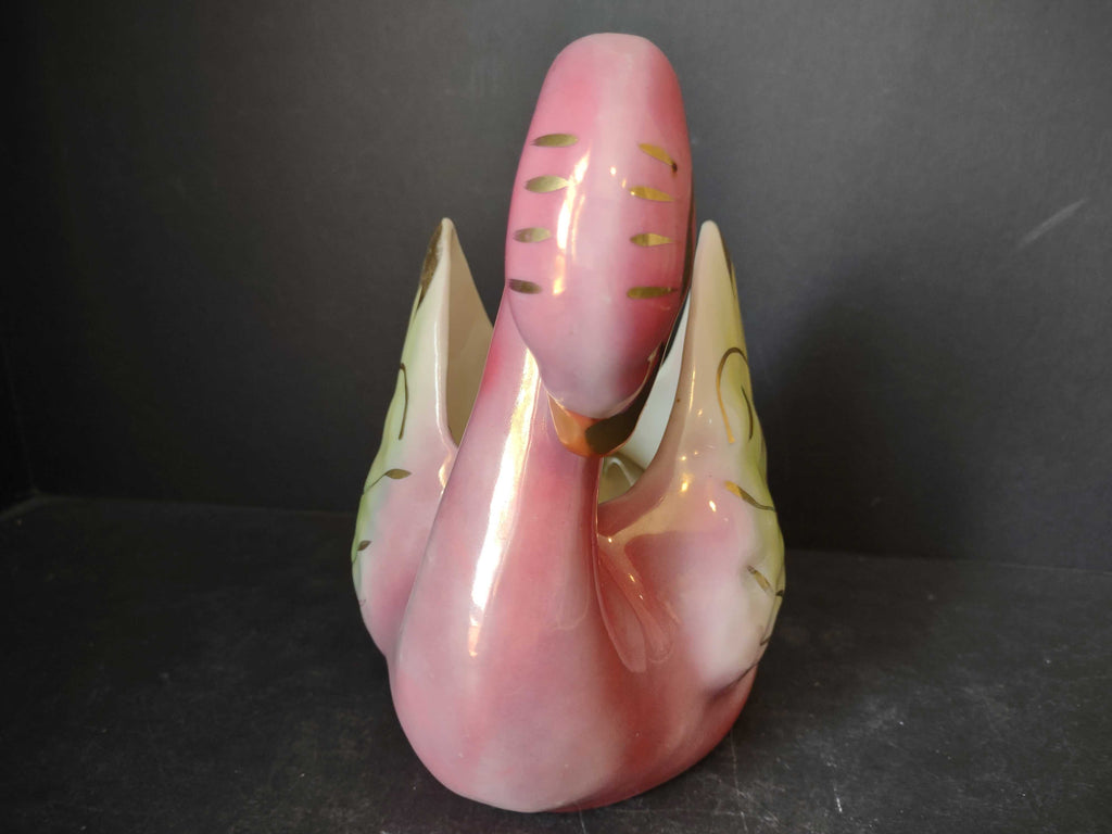 Vintage Ceramic Colonial Pink Swan Planter (lot 2904c)
