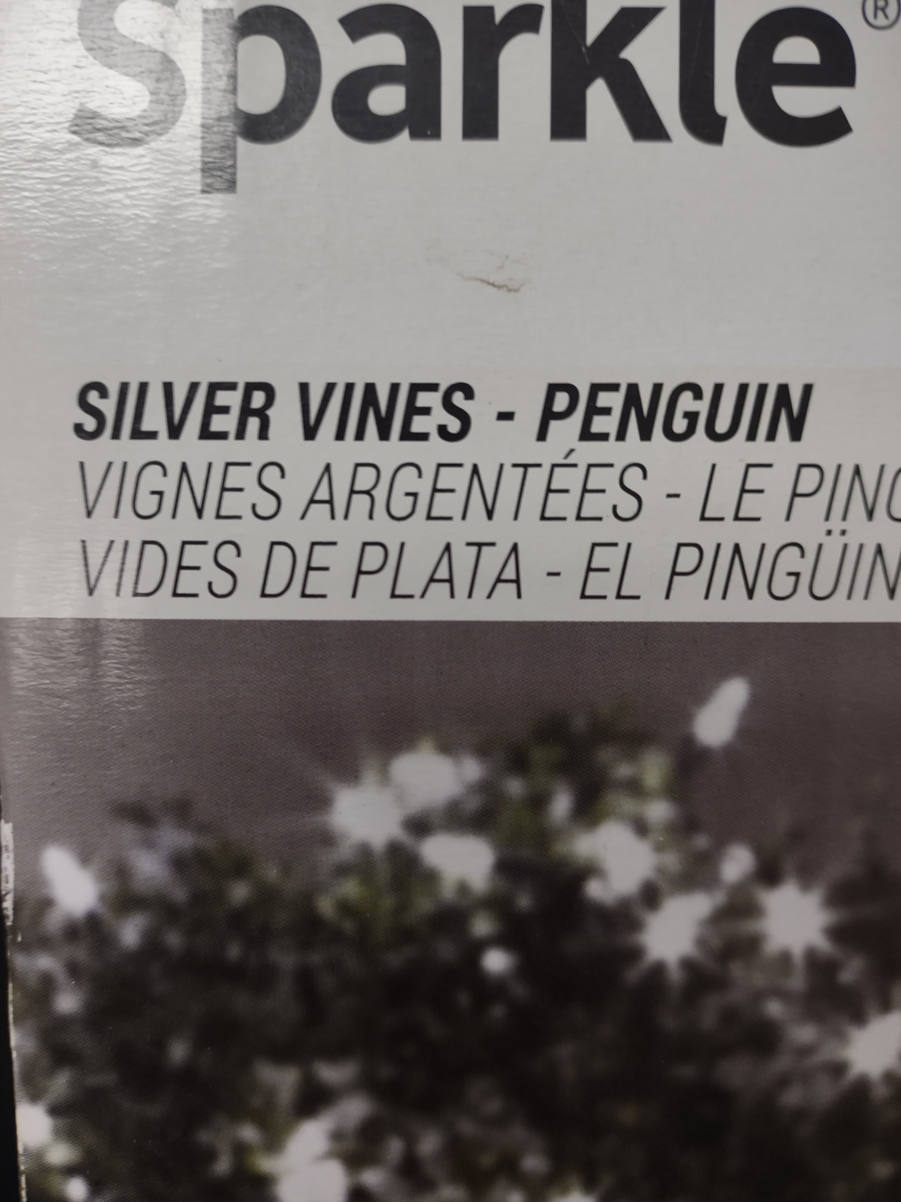 Christmas Penguin Frozen Fire Silver Vines 23" Yard Decor (lot 1319)