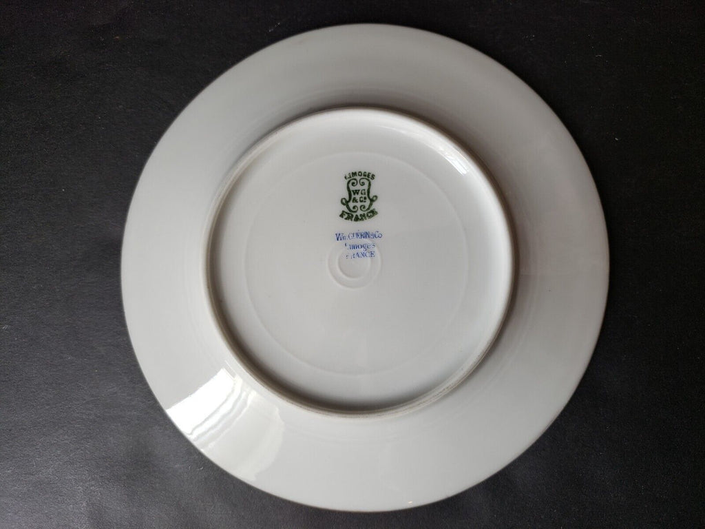 Wm Guerin France Limoges Bread/Butter 6"Red Maroon Gold Trim (lot 589)