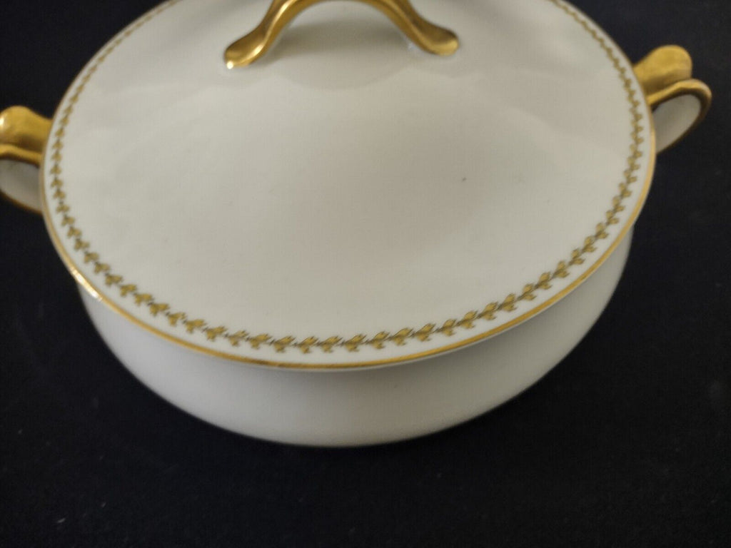 Noritake Yellow Laurel Band Round Soup Tureen S 792A Dish Gold Trim (lot 326)