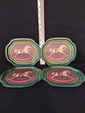 Vintage Christmas Rocking Horse Metal Snack Trays (Lot 3983)