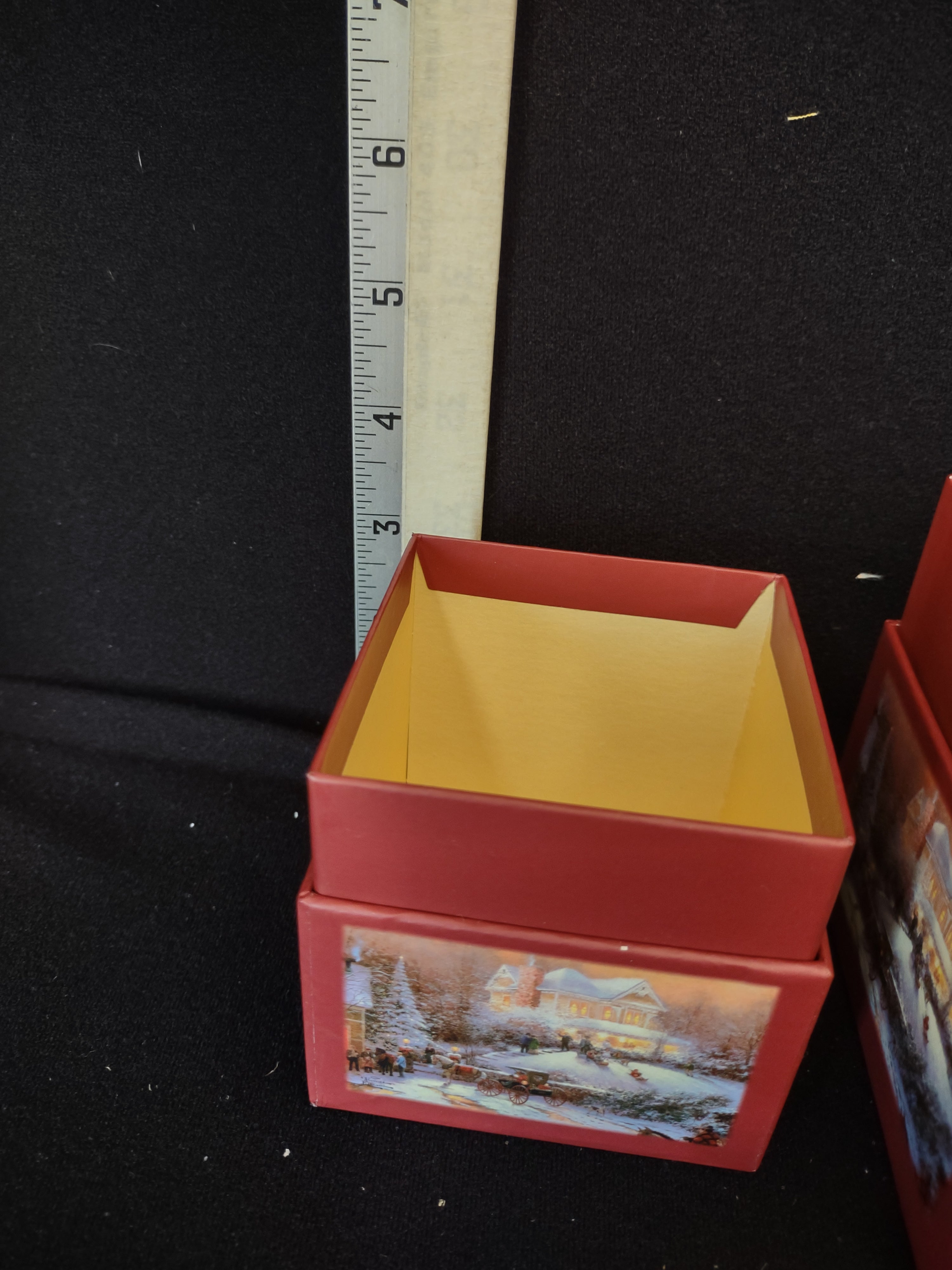 Christmas Thomas Kinkade Painter of Light Set of 3 Gift Boxes (lot 2372)