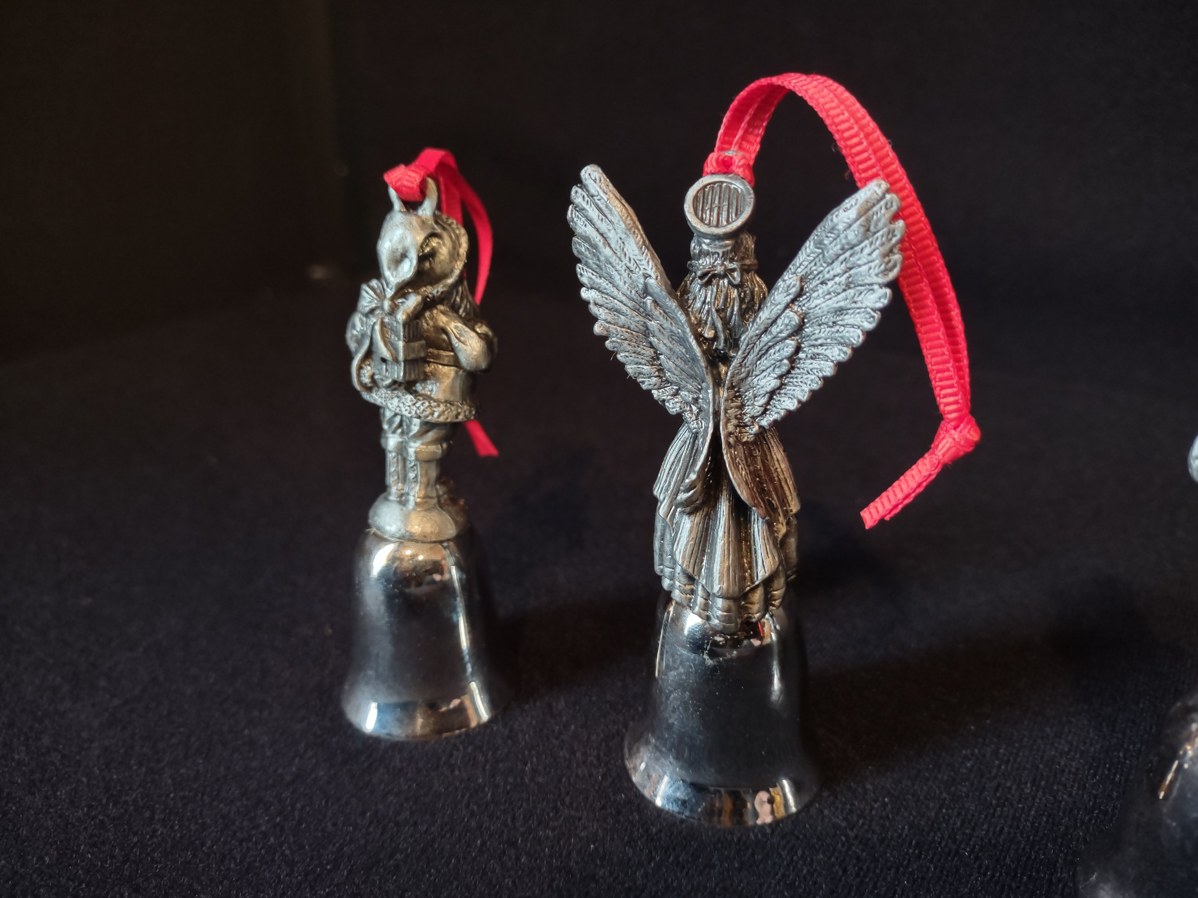 Set of 3 Angel Santa Christmas Tree Ornament Bell (lot 1685)
