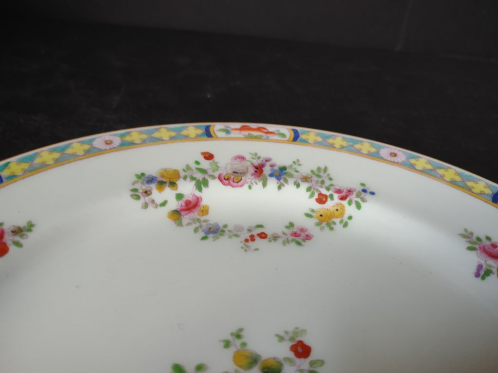 Vintage Minton Rose Yellow Trim Dinner/Lunch Plate x 4 Bone China (lot 5482)