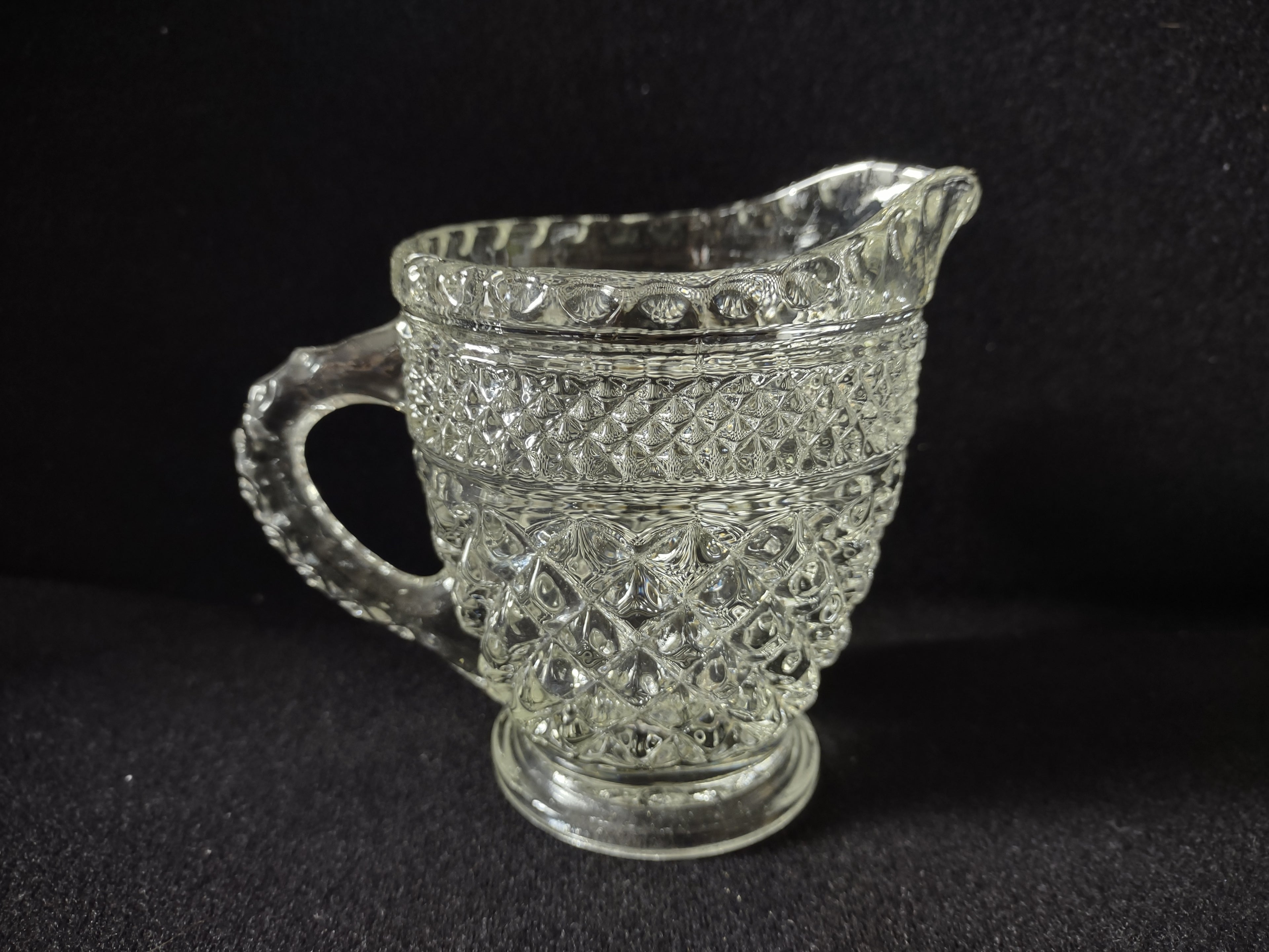 Wexford Anchor Hocking Glass Creamer Diamond Pattern (lot 5152)