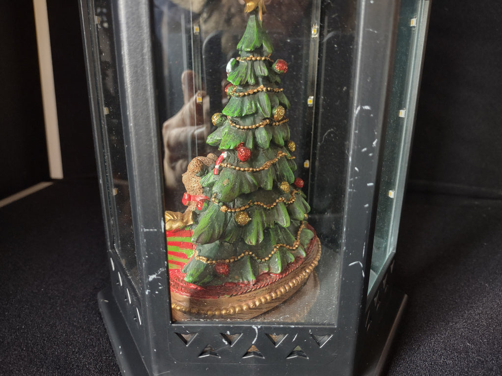 Vintage Christmas Light Up Lantern Tree Bear Battery Operated (lot 2414)