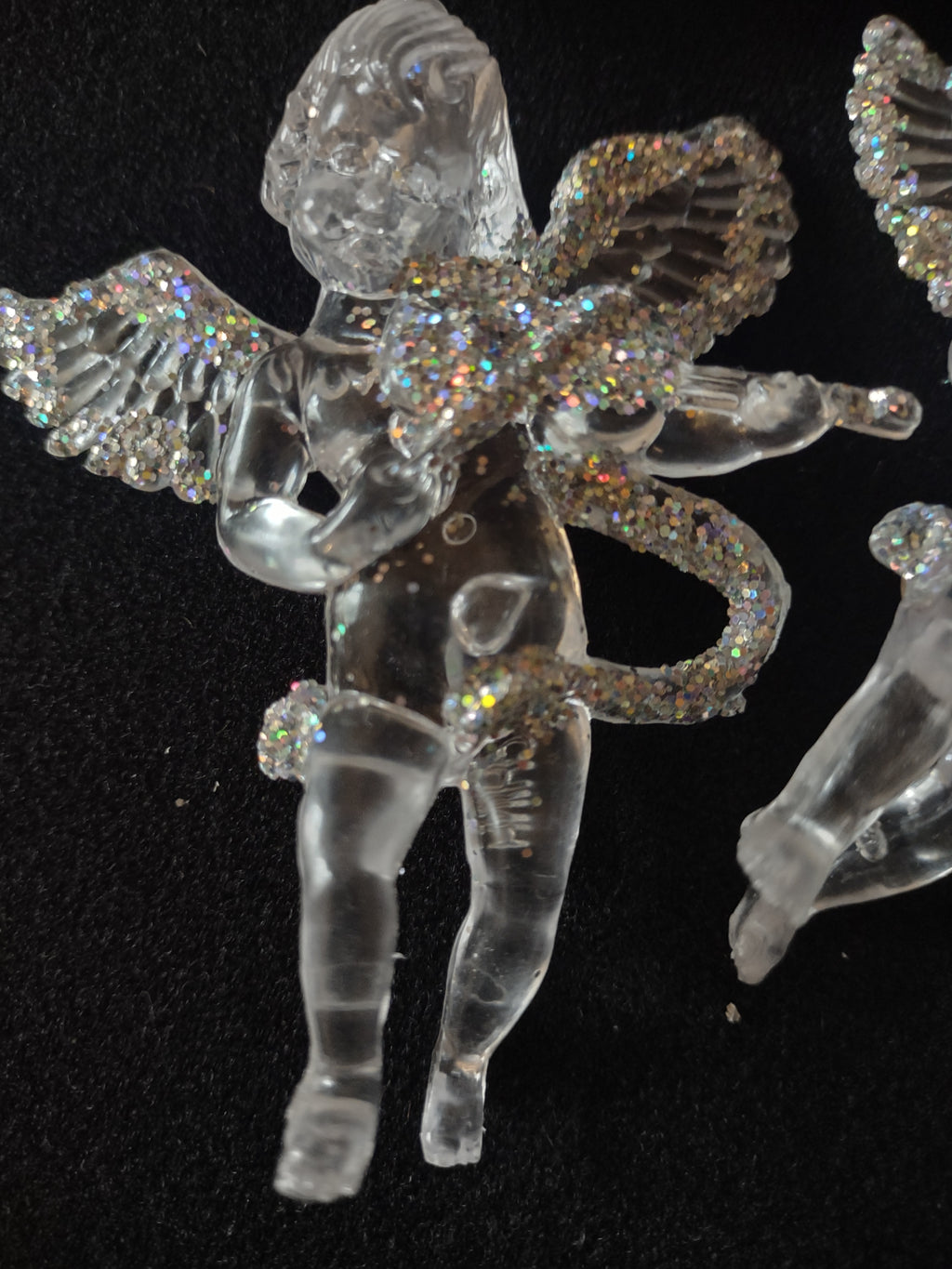 Christmas Angel Ornaments Clear Irridescent Musical Instruments X 15 (Lot 4591)