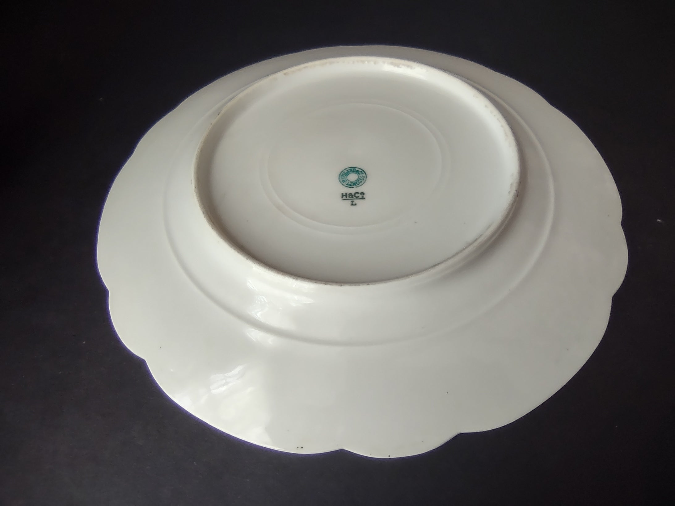 Antique Haviland Limoges Blue Flower Dinner Plate 9-1/2" (lot 959)