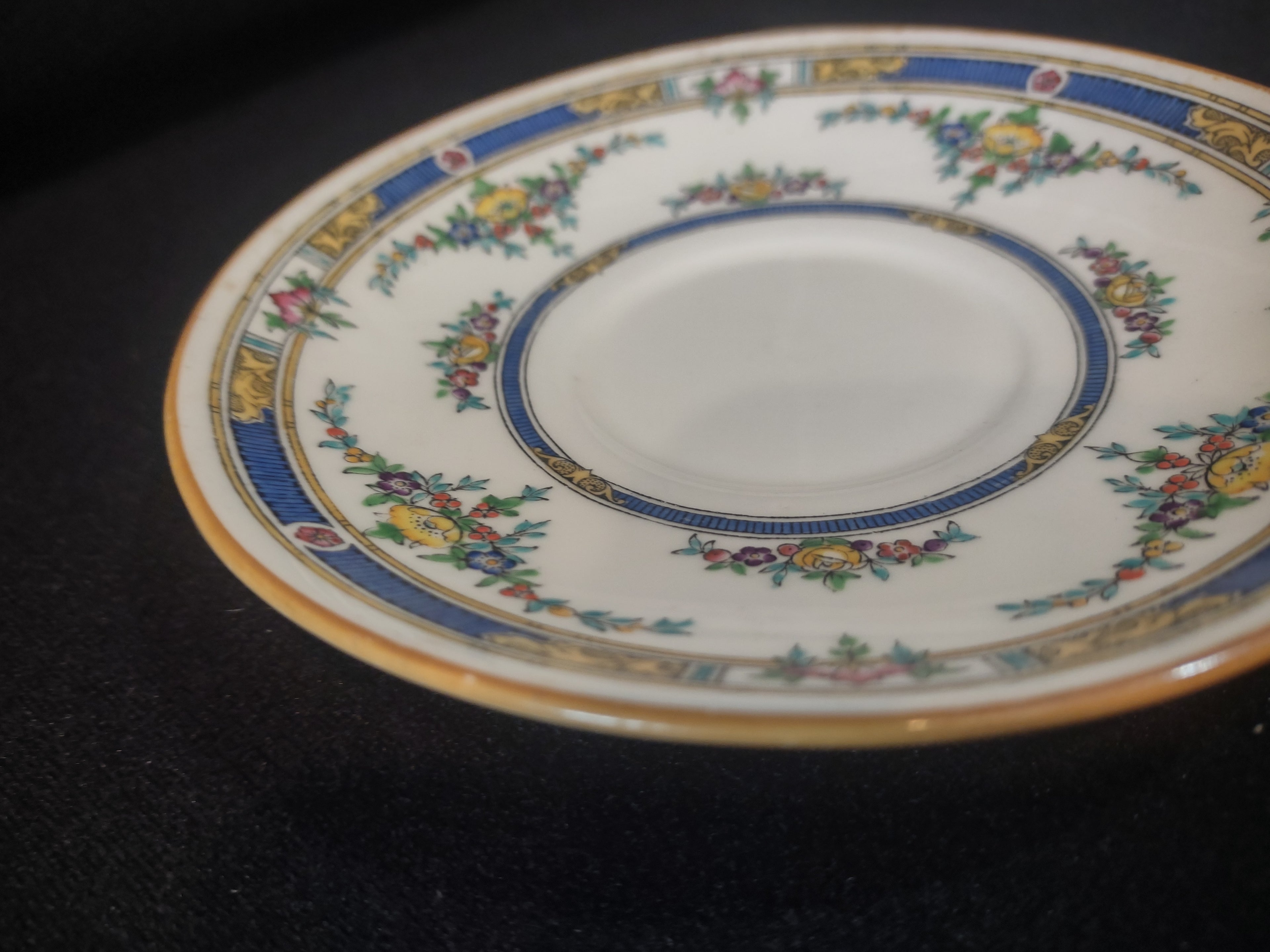Vintage Minton Princess Saucer Bone China Yellow Blue (Lot 5501)