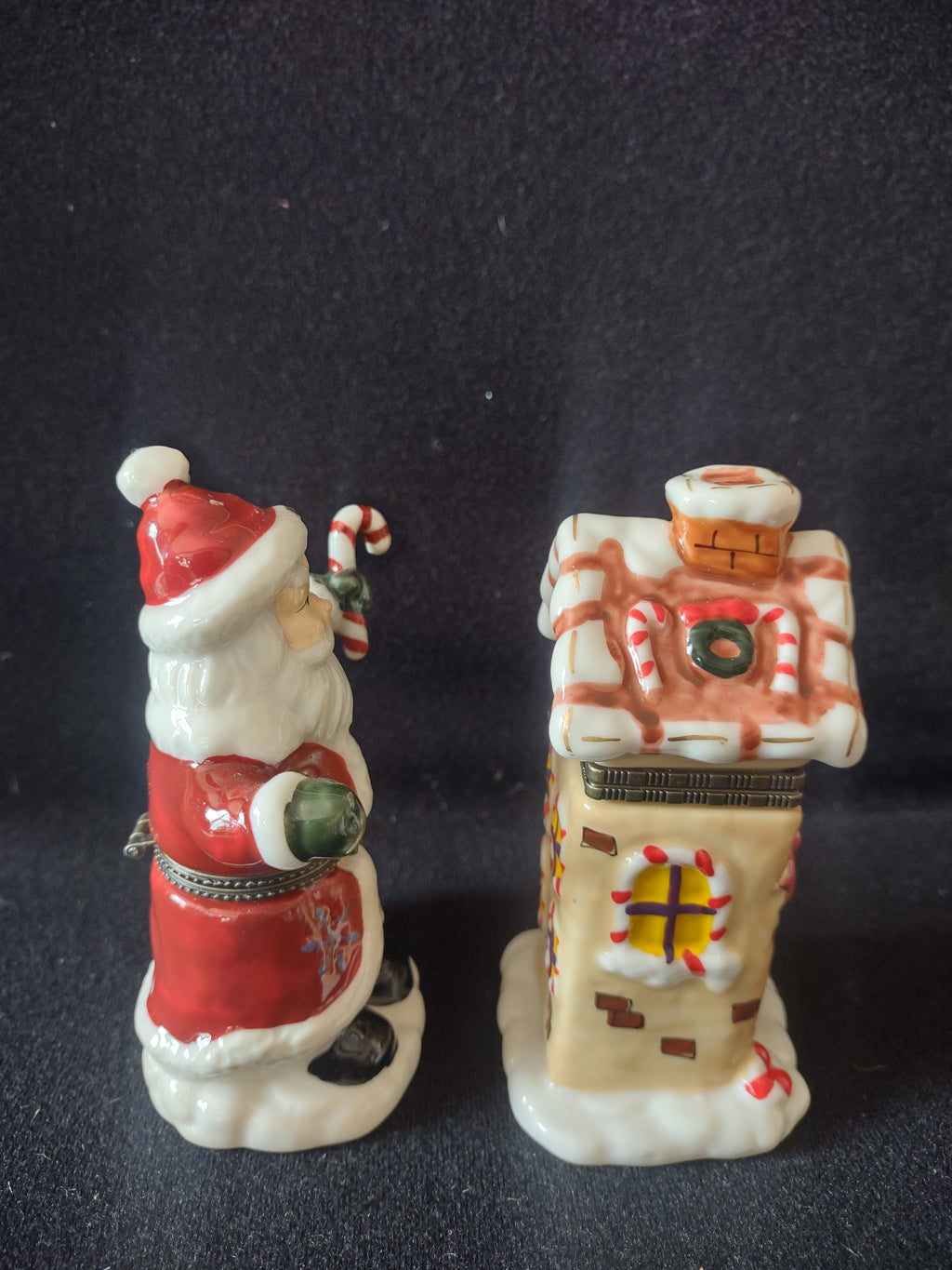 Christmas Holiday Trinket Box x 2 Santa Village House Gift (Lot 4549)