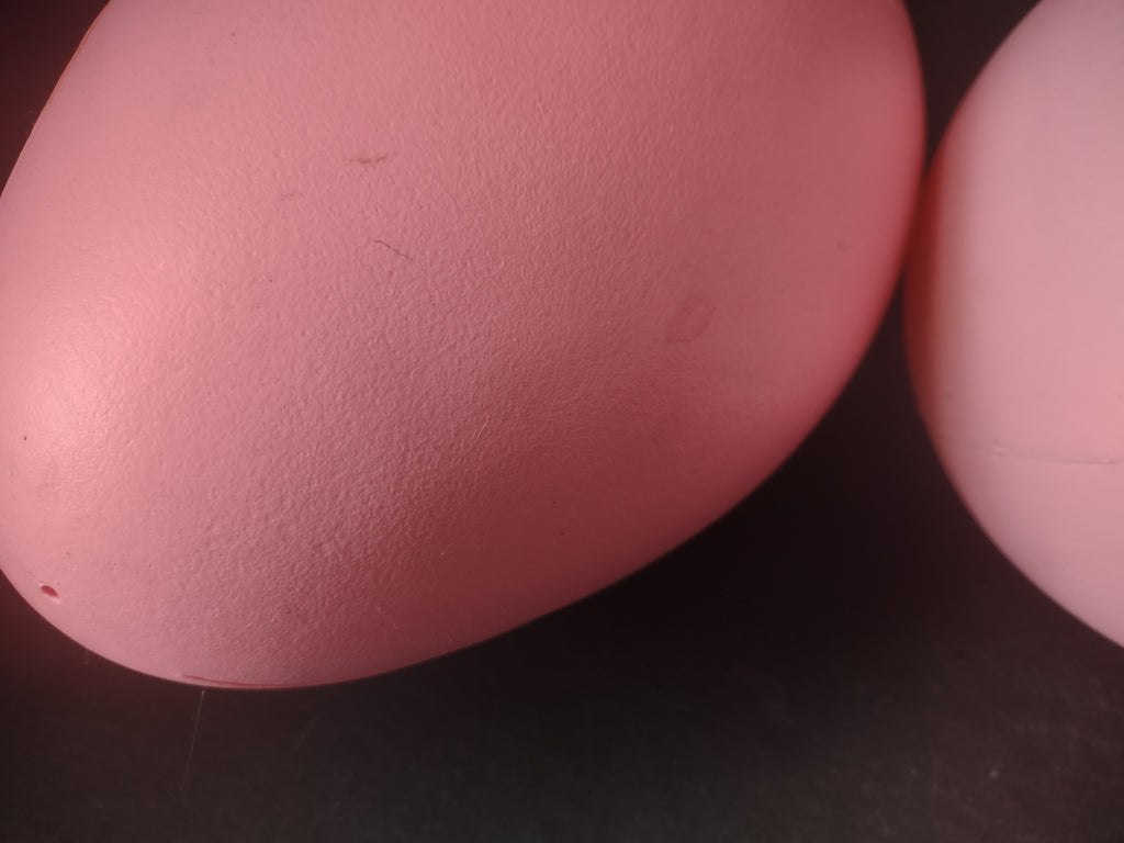 Vintage Blow Mold 2 x Easter Egg Pink 14"One has Embossed Bunny (lot 1475)