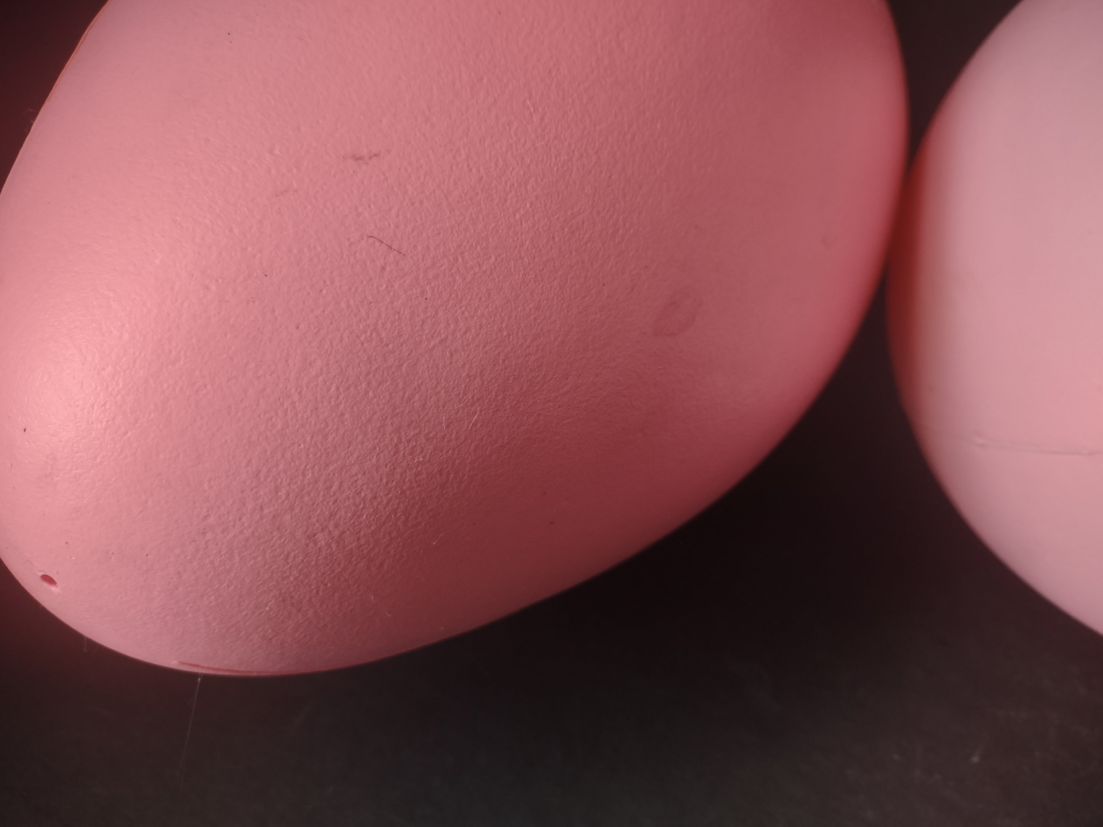 Vintage Blow Mold 2 x Easter Egg Pink 14"One has Embossed Bunny (lot 1475)