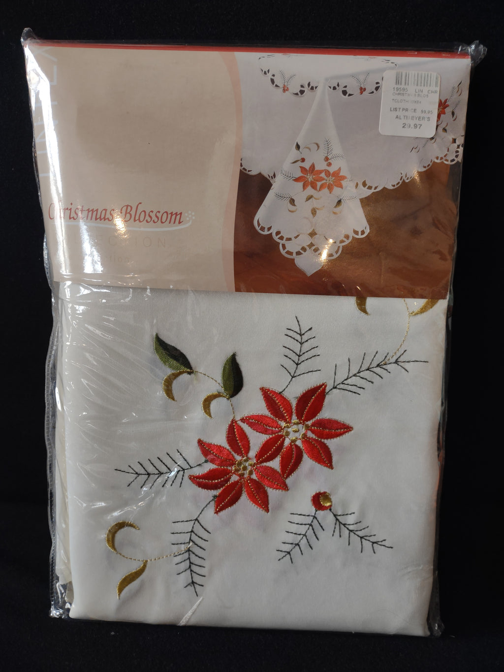 Christmas Red Poinsettia 60X84 Table Cloth 15X72 Table Runner (Lot 4331)