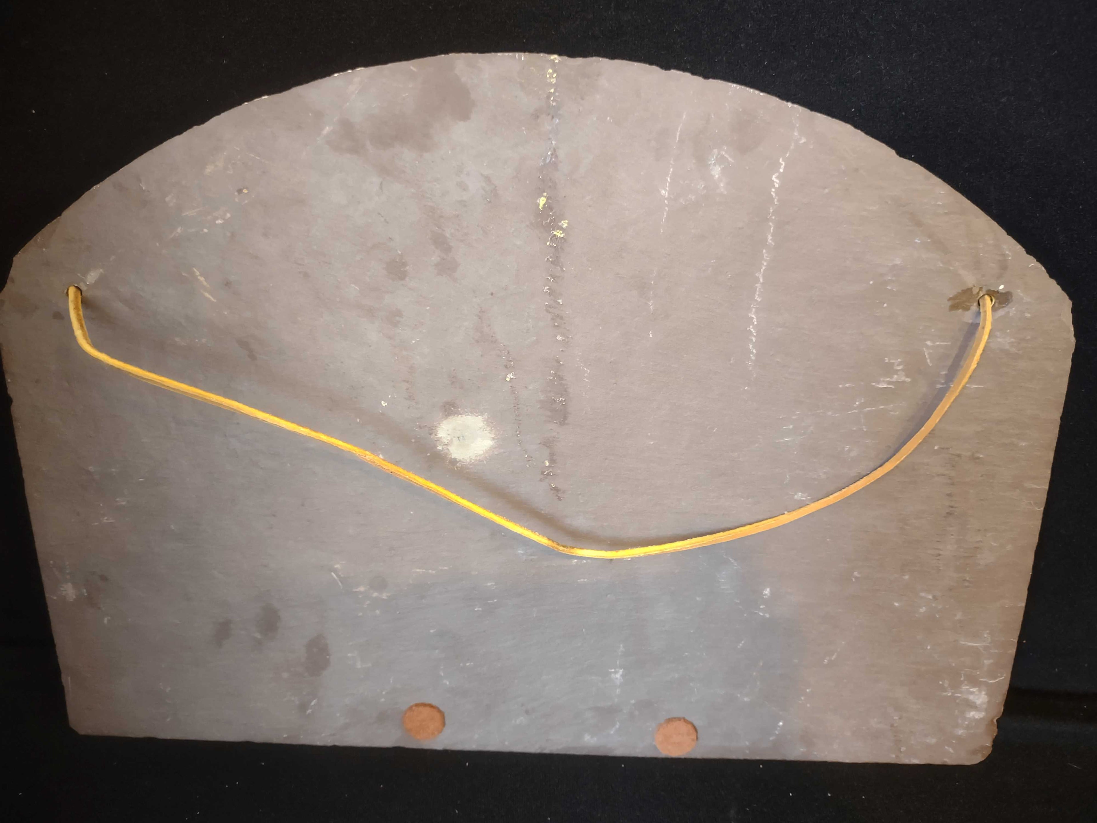 Vintage Slate Stone Painted Flower Bed Welcome Sign 14" x 10" (lot 2685)