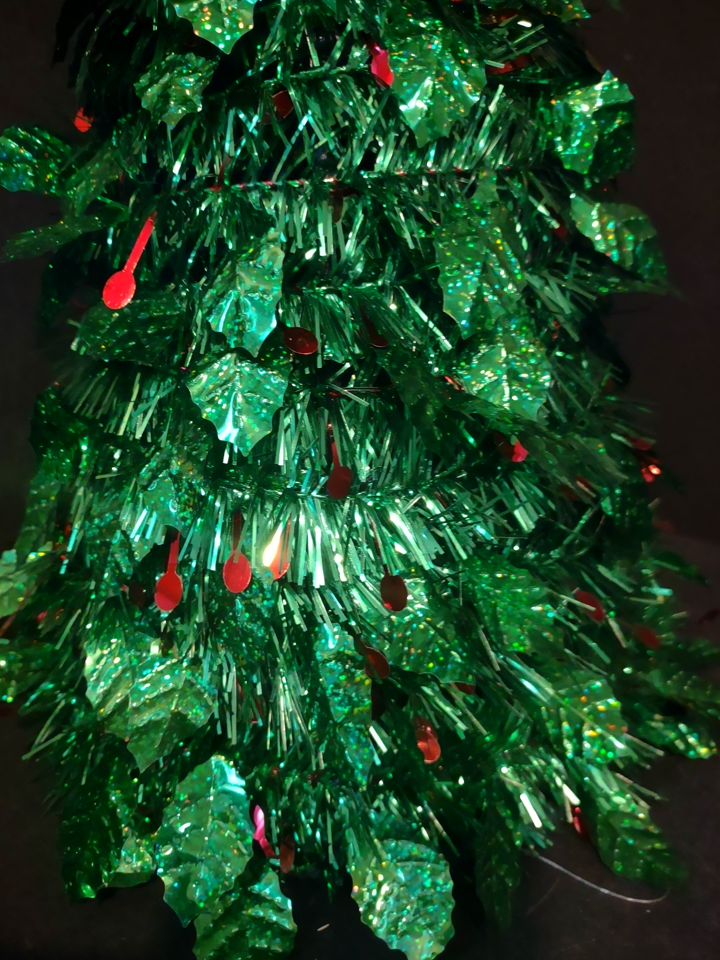Christmas Tinsel Green Cone Tree Tabletop 18" (lot 3184)