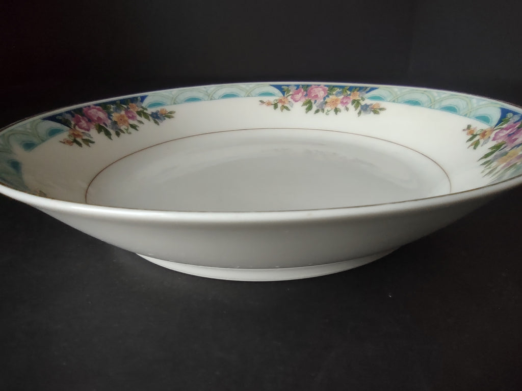 Haviland Limoges Massachusetts Cream Soup Plate Blue Floral (lot 932)