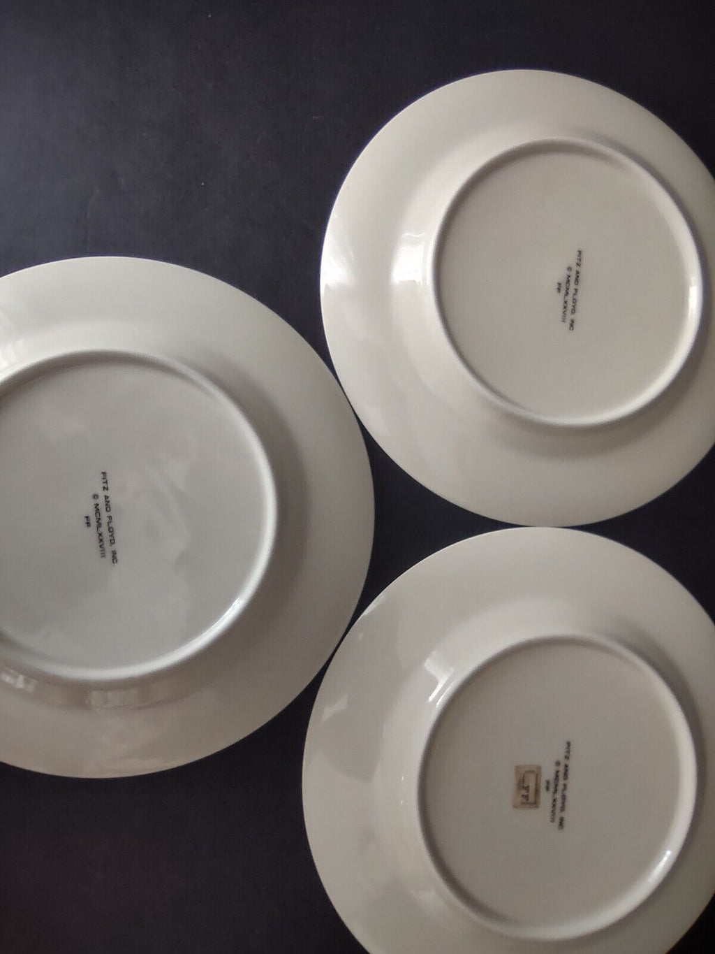 VIntage Rare Fitz and Floyd 3 x Charade Dessert Plate Brown Cream Gold (lot 535)