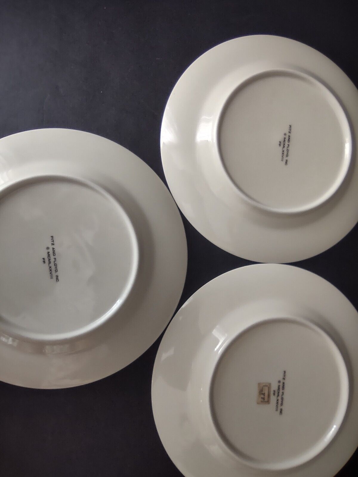 VIntage Rare Fitz and Floyd 3 x Charade Dessert Plate Brown Cream Gold (lot 535)
