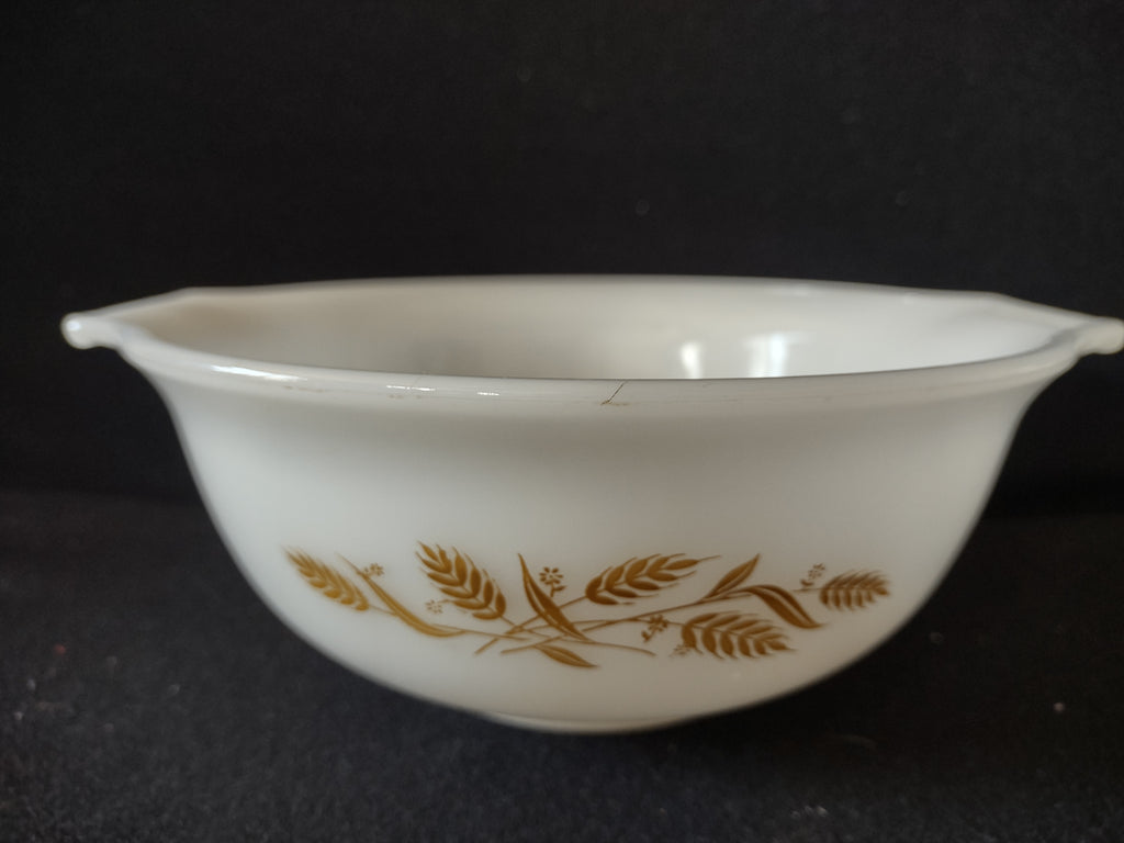 Vintage Sears Milk Glass Mixing Bowl Harvest Wheat (Lot 5128)