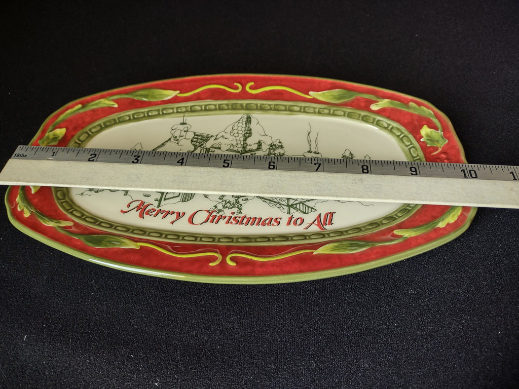 Fitz and Floyd St Nick Serving Tray Platter "Merry Christmas to All" (lot 1523
