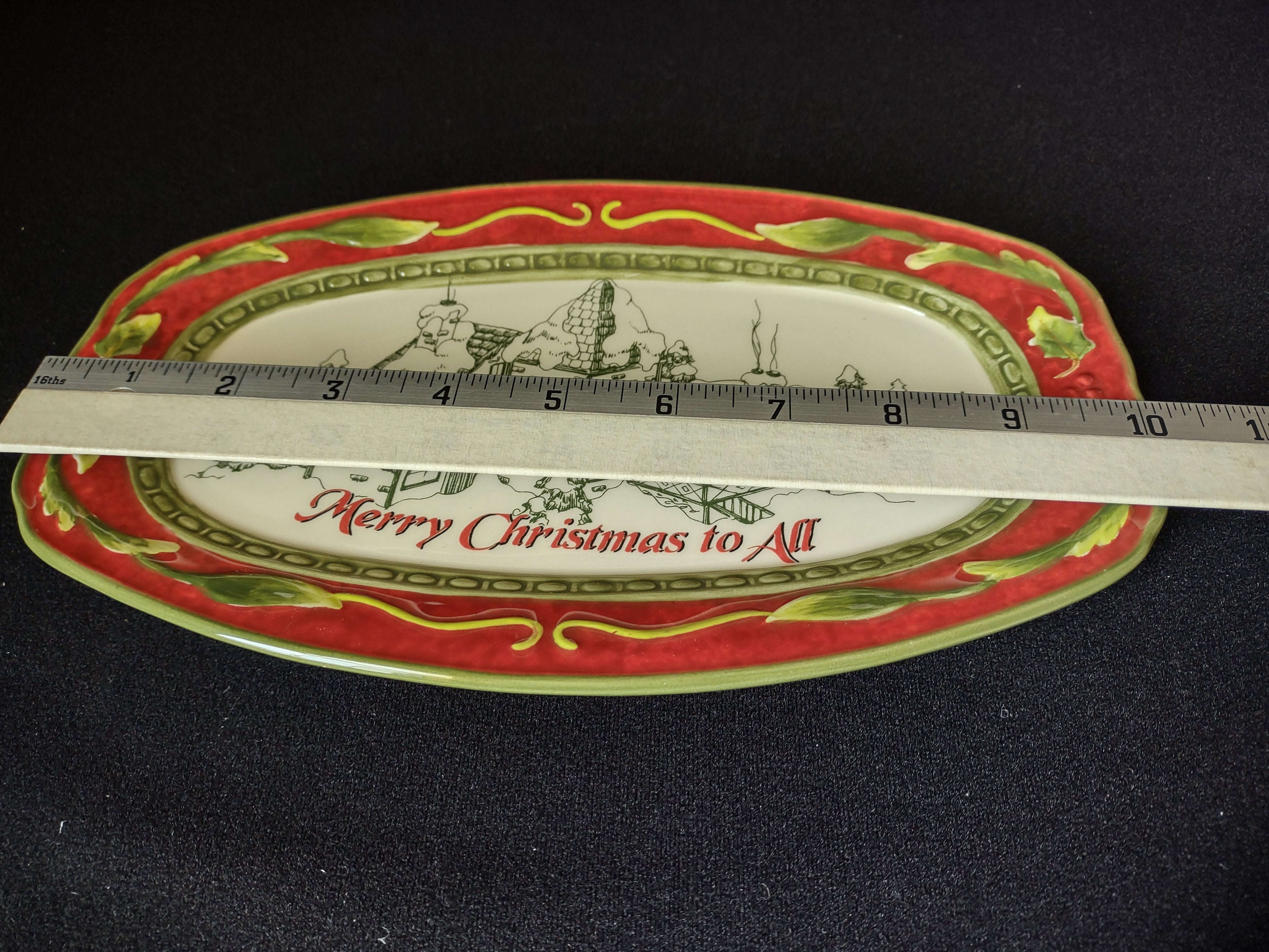 Fitz and Floyd St Nick Serving Tray Platter "Merry Christmas to All" (lot 1523
