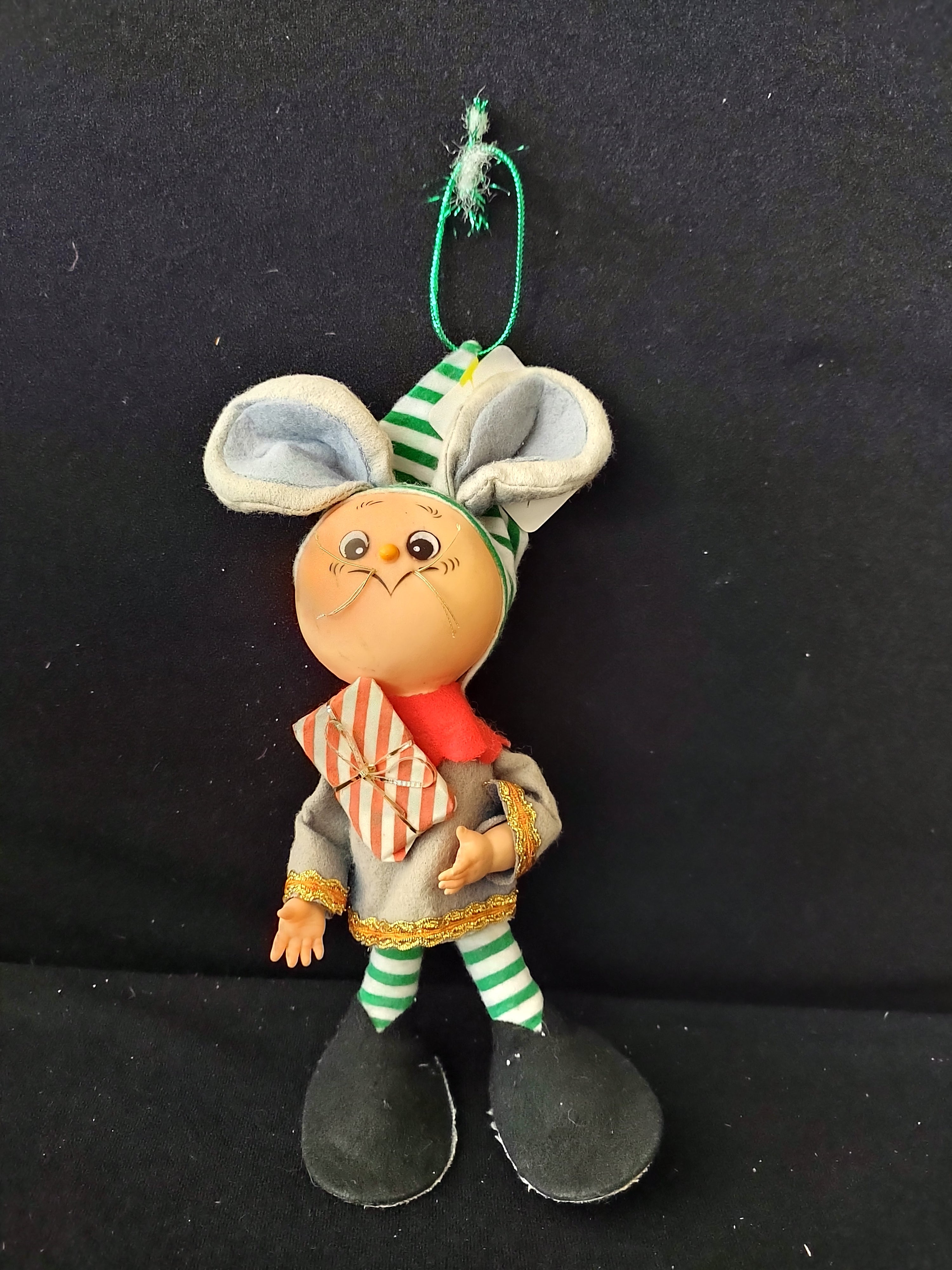 Vintage Christmas Mouse Elf Ornament Made In Japan (Lot 3643)