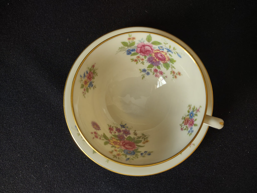 Vintage Lenox L-347 Tea Cup with Saucer Gold Trim Roses (lot 1815)