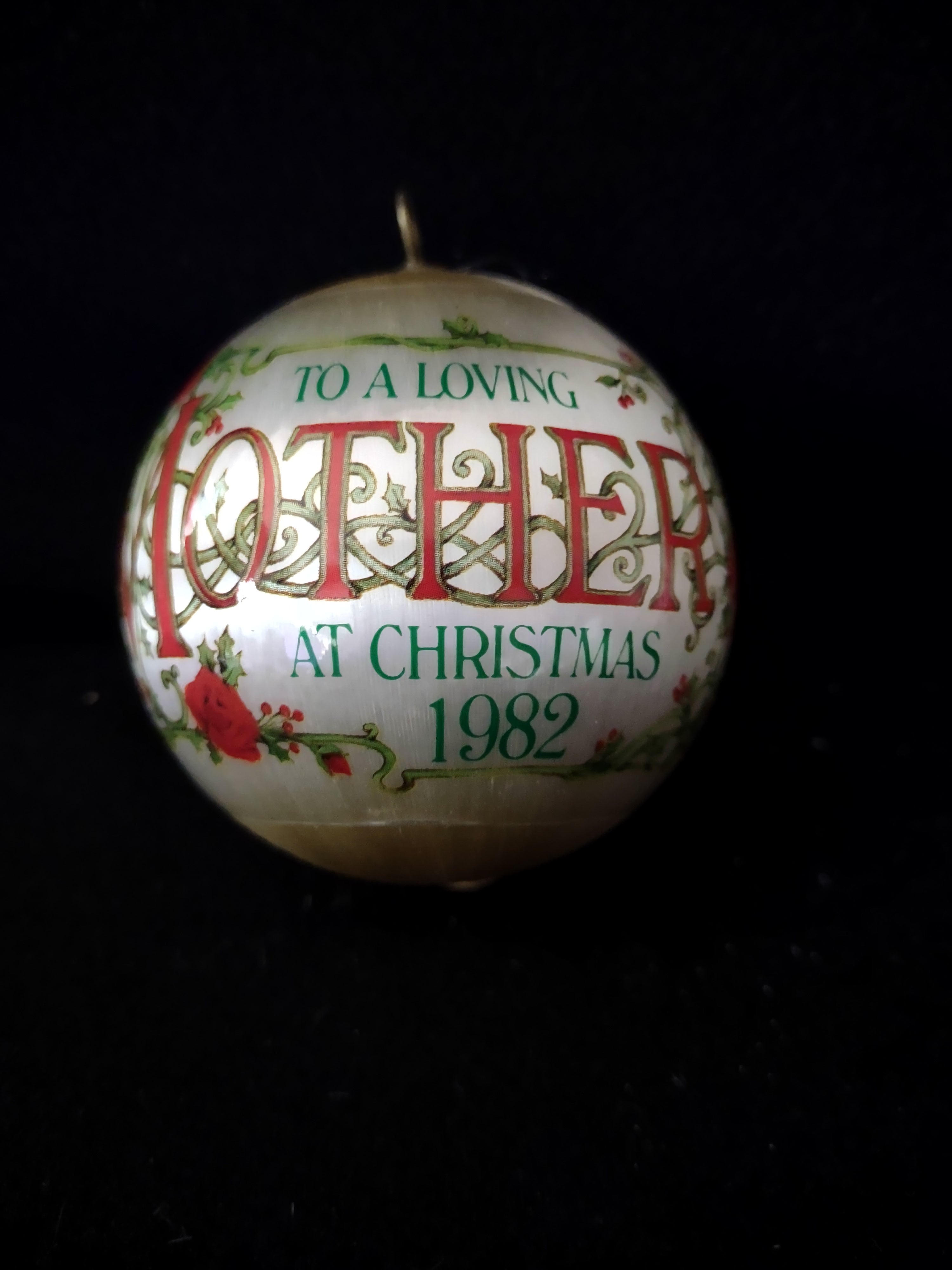 Vintage American Greetings Christmas 1982 Satin Mother Ornament (Lot 4161)