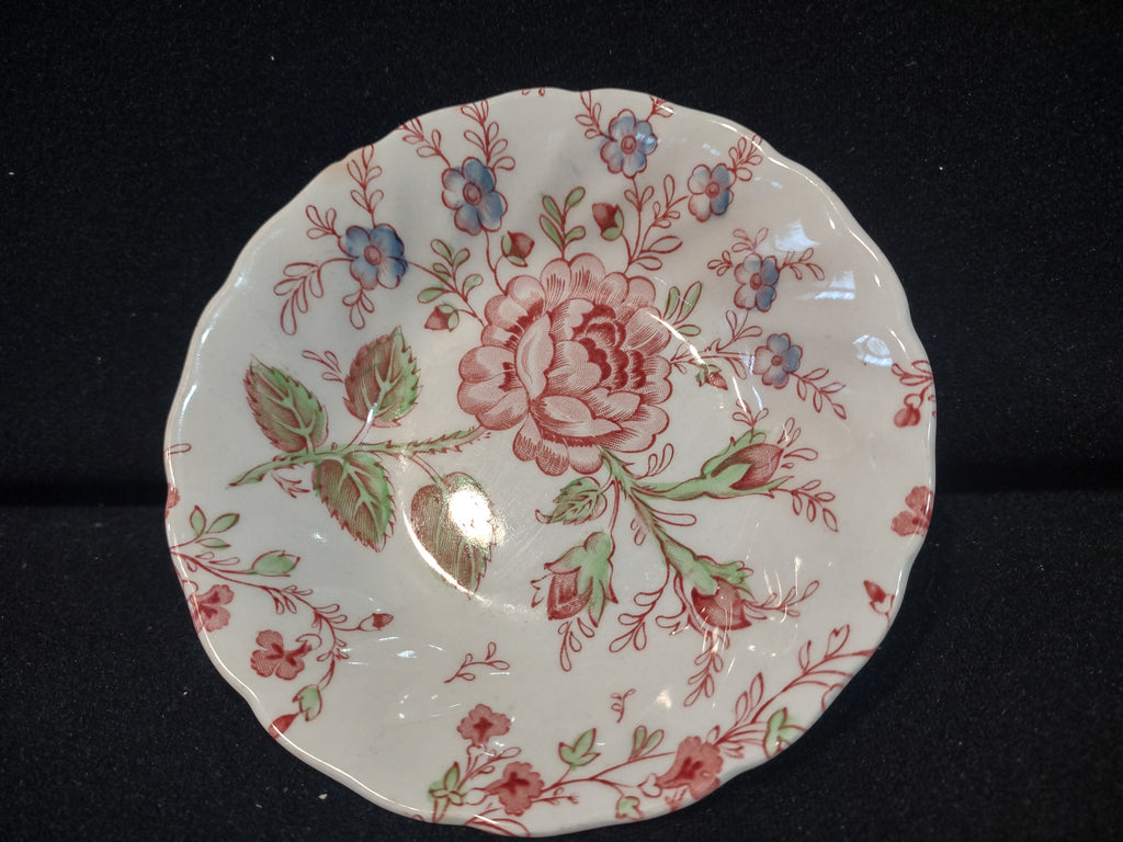 Vintage Small Serving Bowl Rose Chintz Johnson Bros Red Stamp (lot 5693)