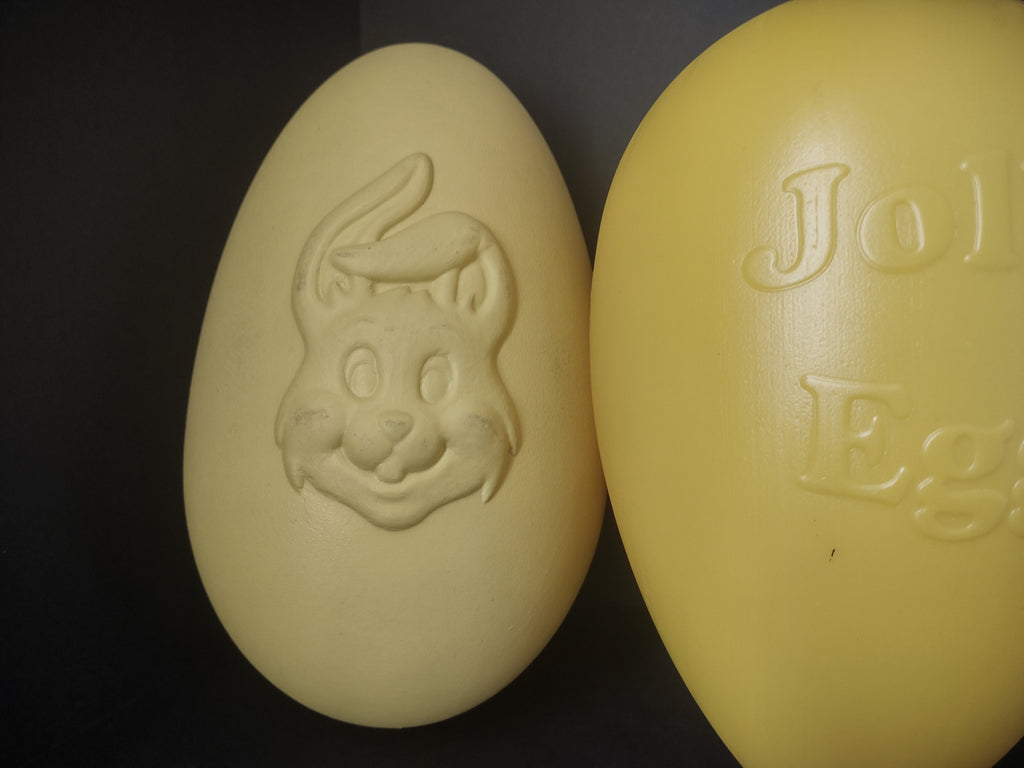 Vintage Blow Mold Easter Egg Blue Yellow with Bunny 12" (lot 1473)